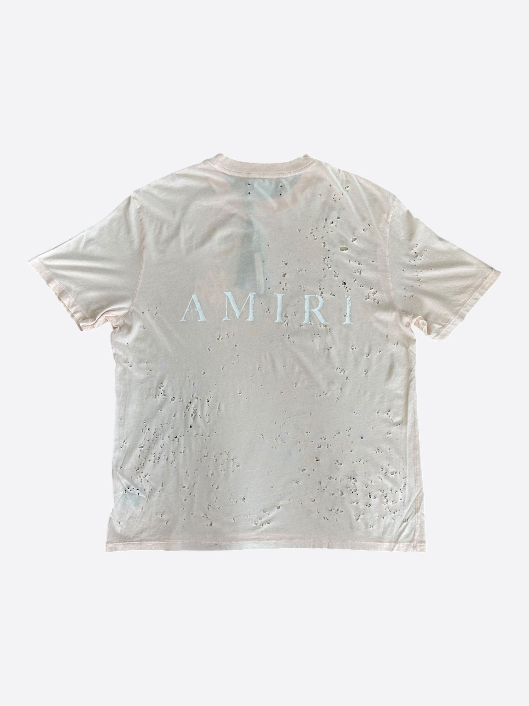Amiri Cream MA Logo Shotgun T-Shirt
