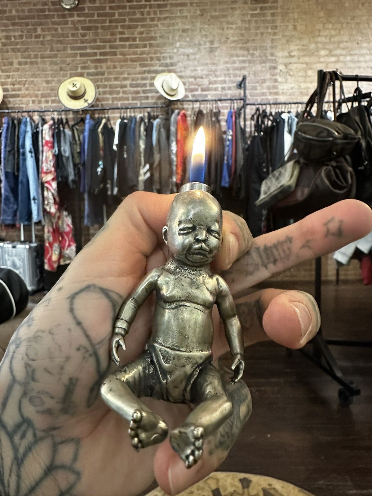 Enfants Riches Deprimes ERD 1 of 3 CRYING CRACK BABY LARGE SILVER LIGHTER Size ONE SIZE - 1 Thumbnail
