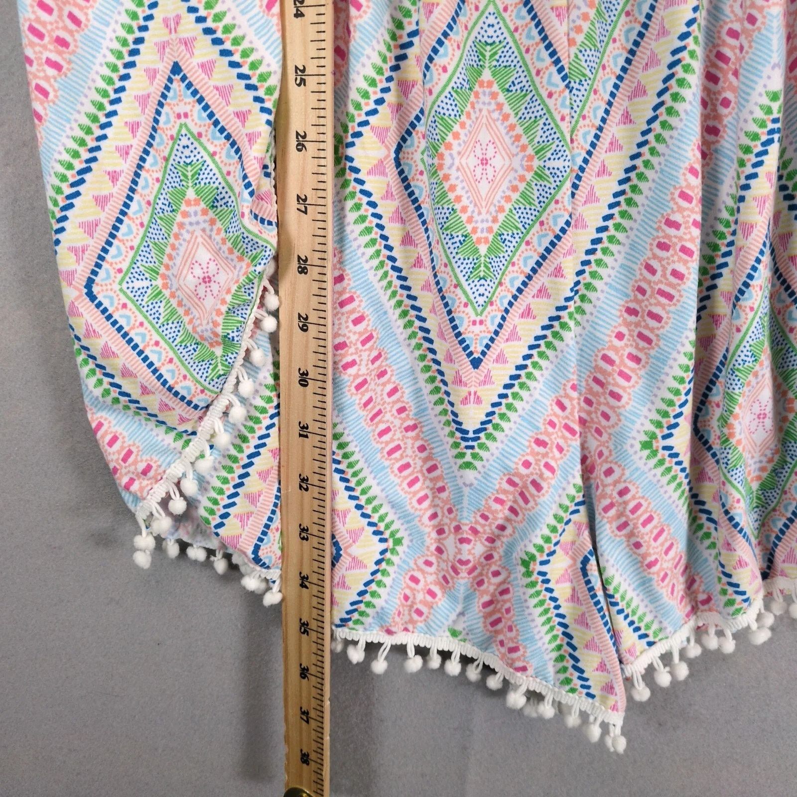 Joe Boxer Joe Boxer Tank Romper Women's XL Pom Pom Fringe Geometric Size 38" / US 16 / IT 52 - 6 Thumbnail