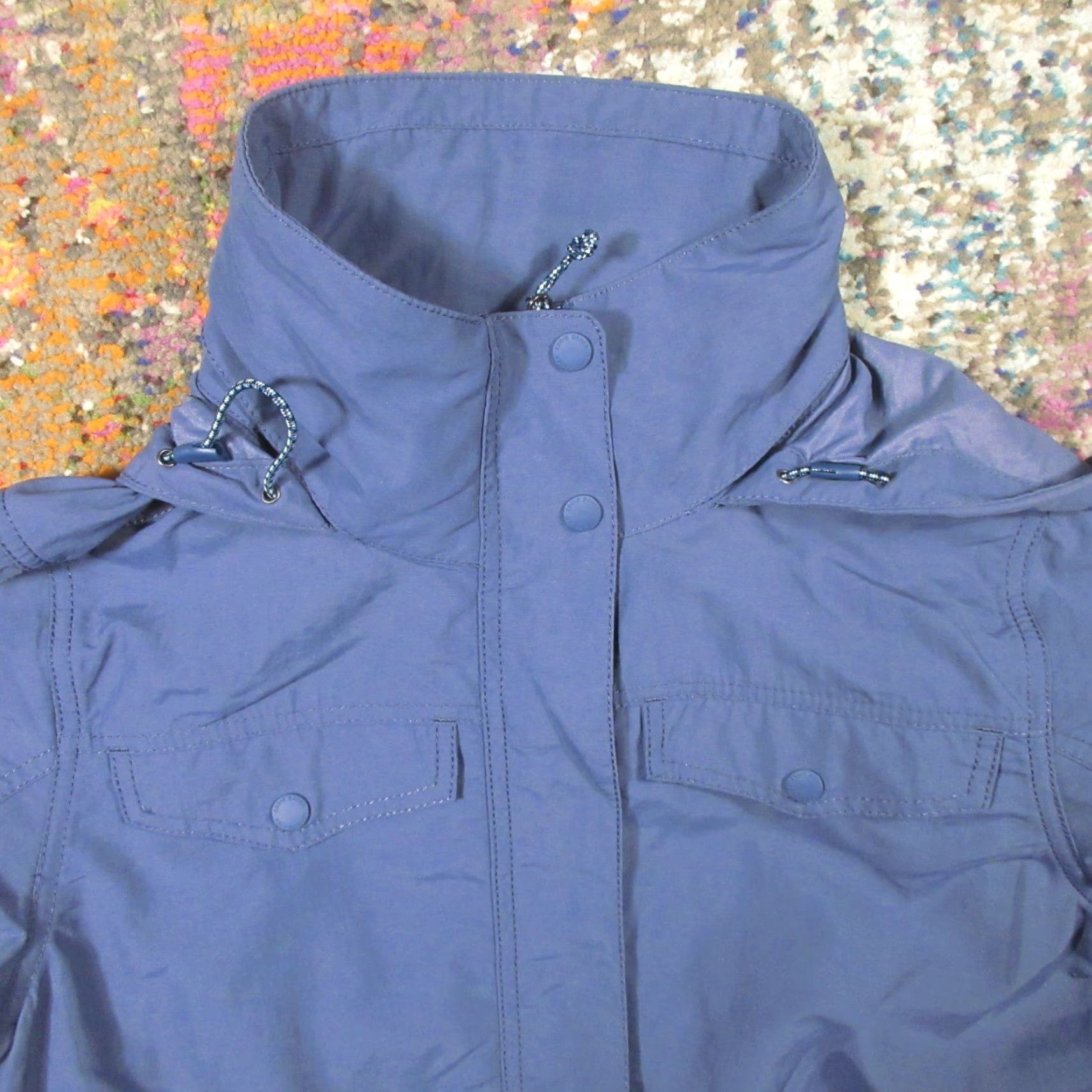 Eddie Bauer Eddie Bauer Jacket Parka Women M Blue Hooded Lightweight Nylon Vented Back Breathable Soft Shell Pockets Zip EUC Size M / US 6-8 / IT 42-44 - 5 Thumbnail