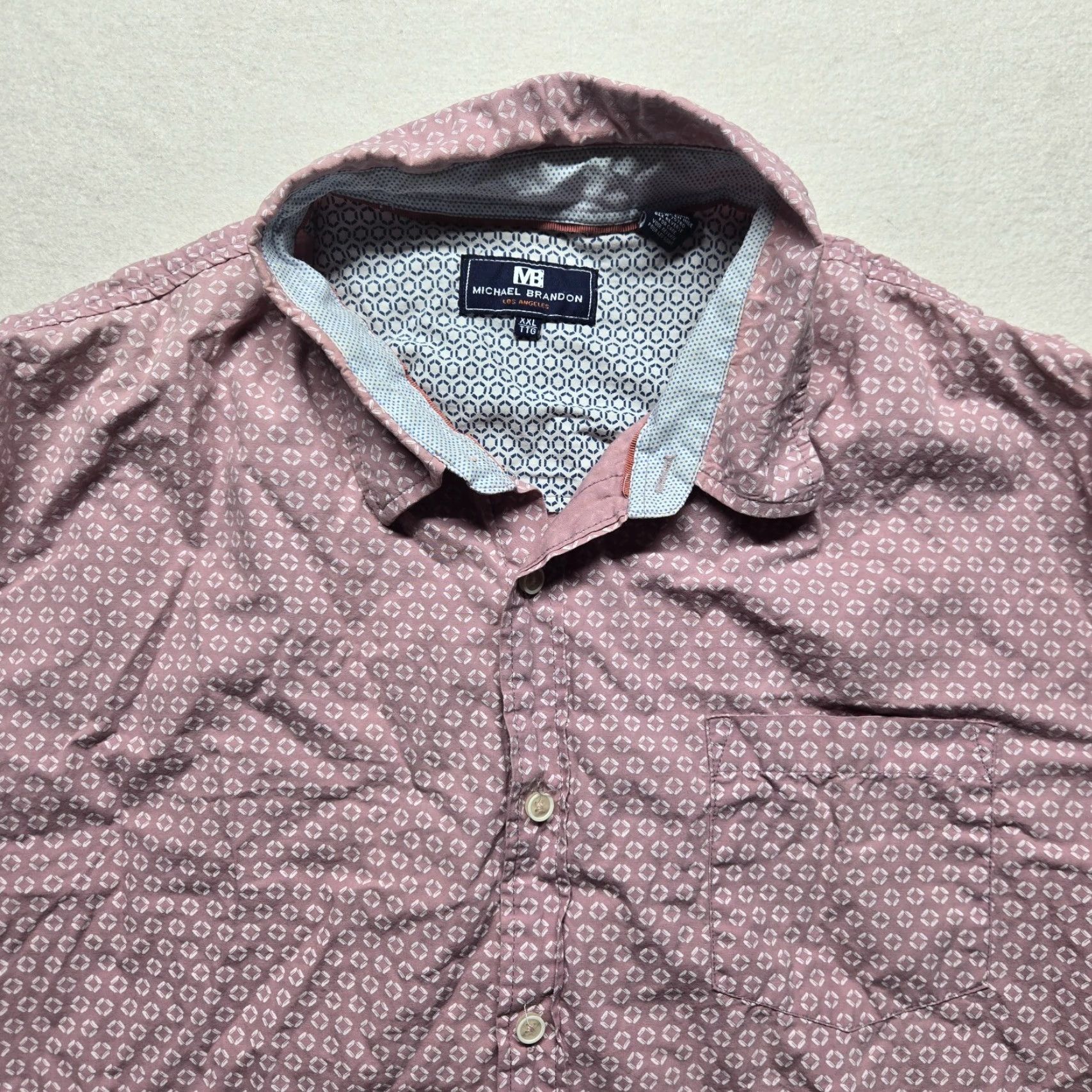Vintage Michael Brandon Black Button-Up Shirt Adult Men's 2XL Slim Fit Short Sleeve Classic Cotton Size US XXL / EU 58 / 5 - 2 Thumbnail