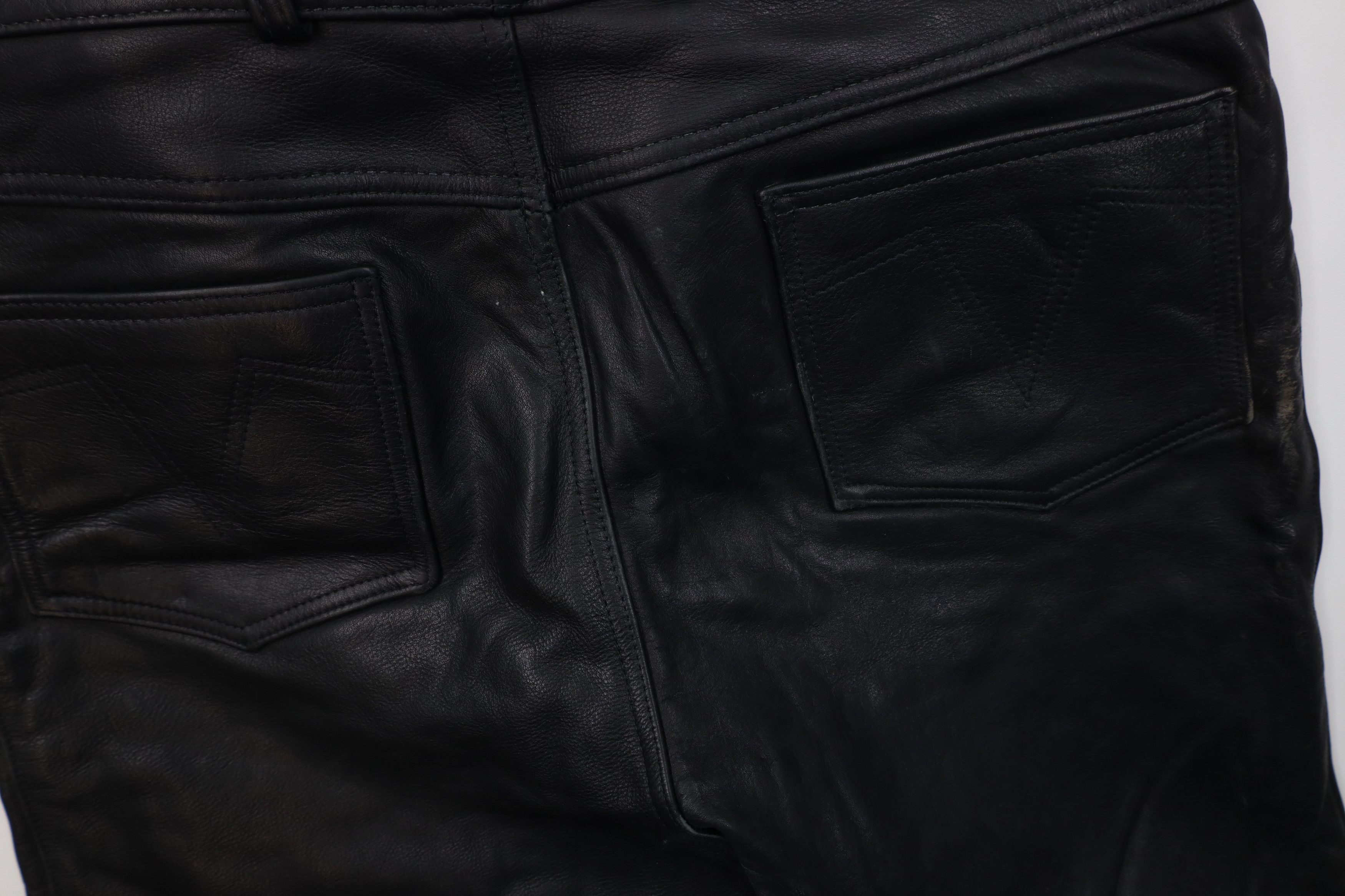 Vintage Vintage 70s Wide Leg Leather Pants Dom Goth Biker USA Size US 38 / EU 54 - 13 Thumbnail