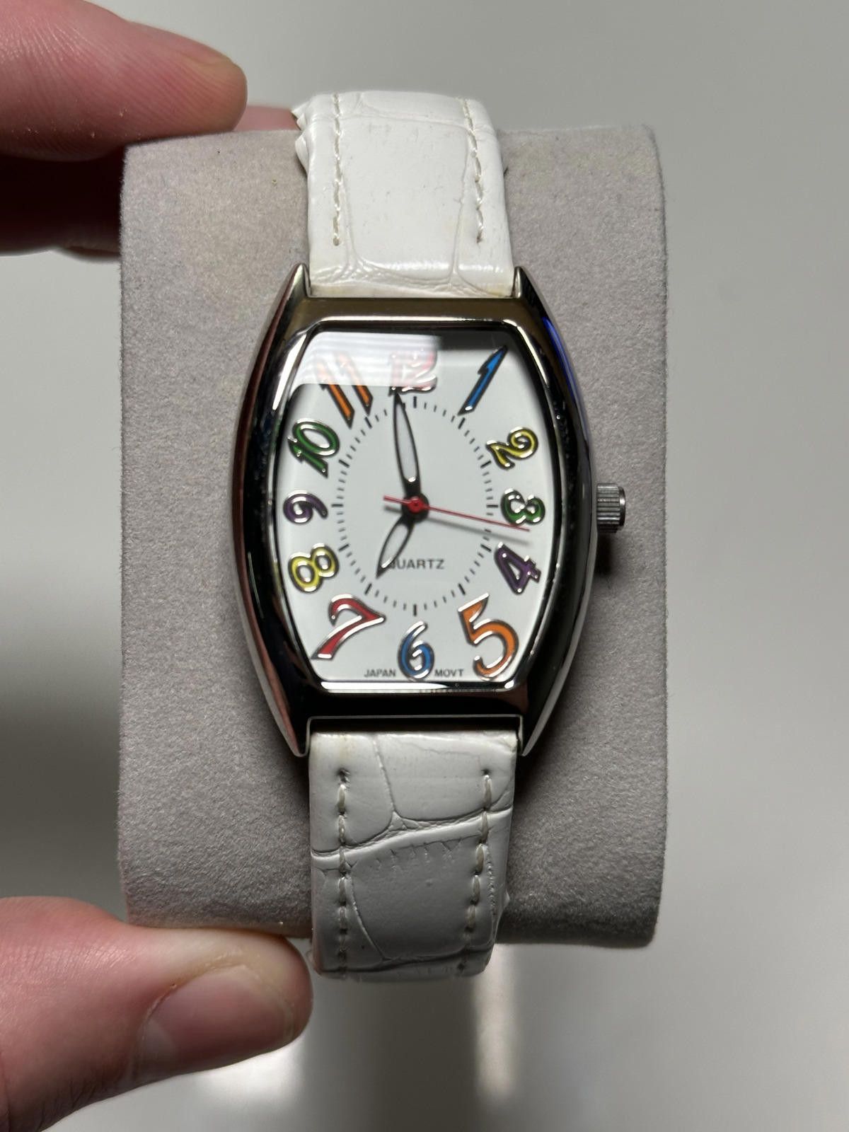Genetic Manipulation Shinichiro Kuriya White Leather Strap Quartz Wristwatch with Colorful Numerals Size ONE SIZE - 1 Thumbnail