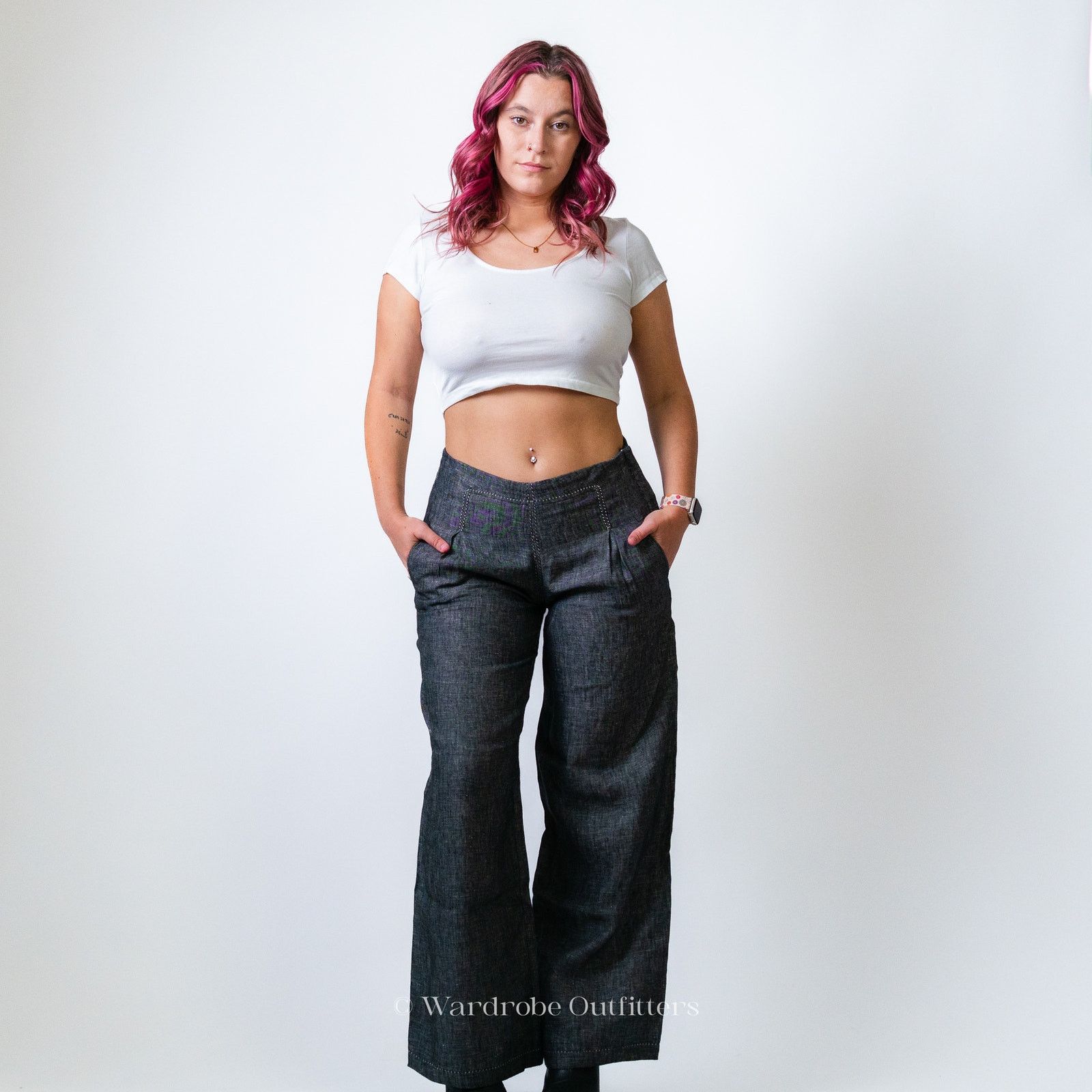 Designer Max Studio Grey Wide Leg Dress Slacks Size 28" / US 6 / IT 42 - 2 Thumbnail