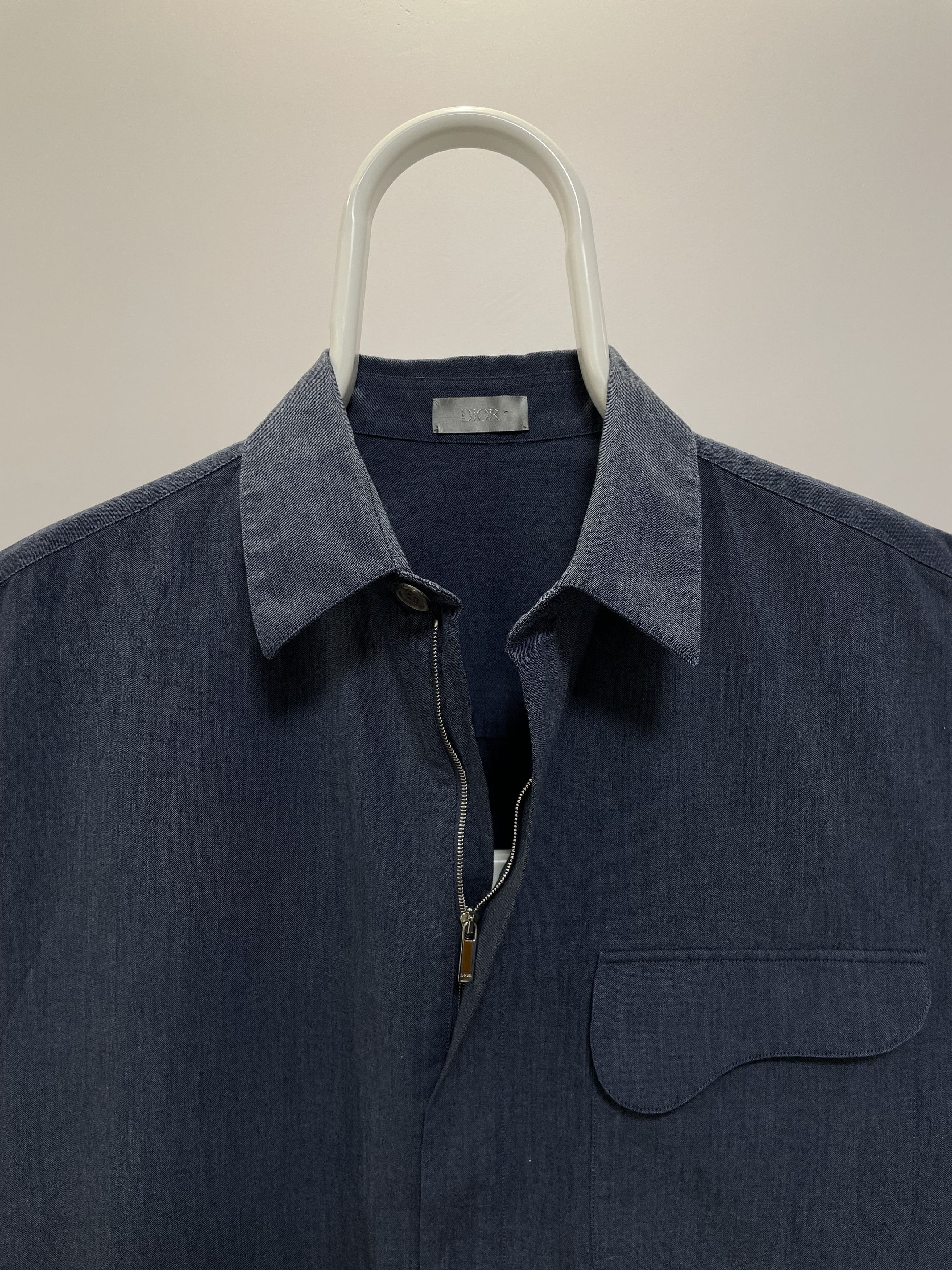 Dior DIOR Woven Shirt Zipped Button Up Saddle Pocket Overshirt Size US L / EU 52-54 / 3 - 10 Thumbnail
