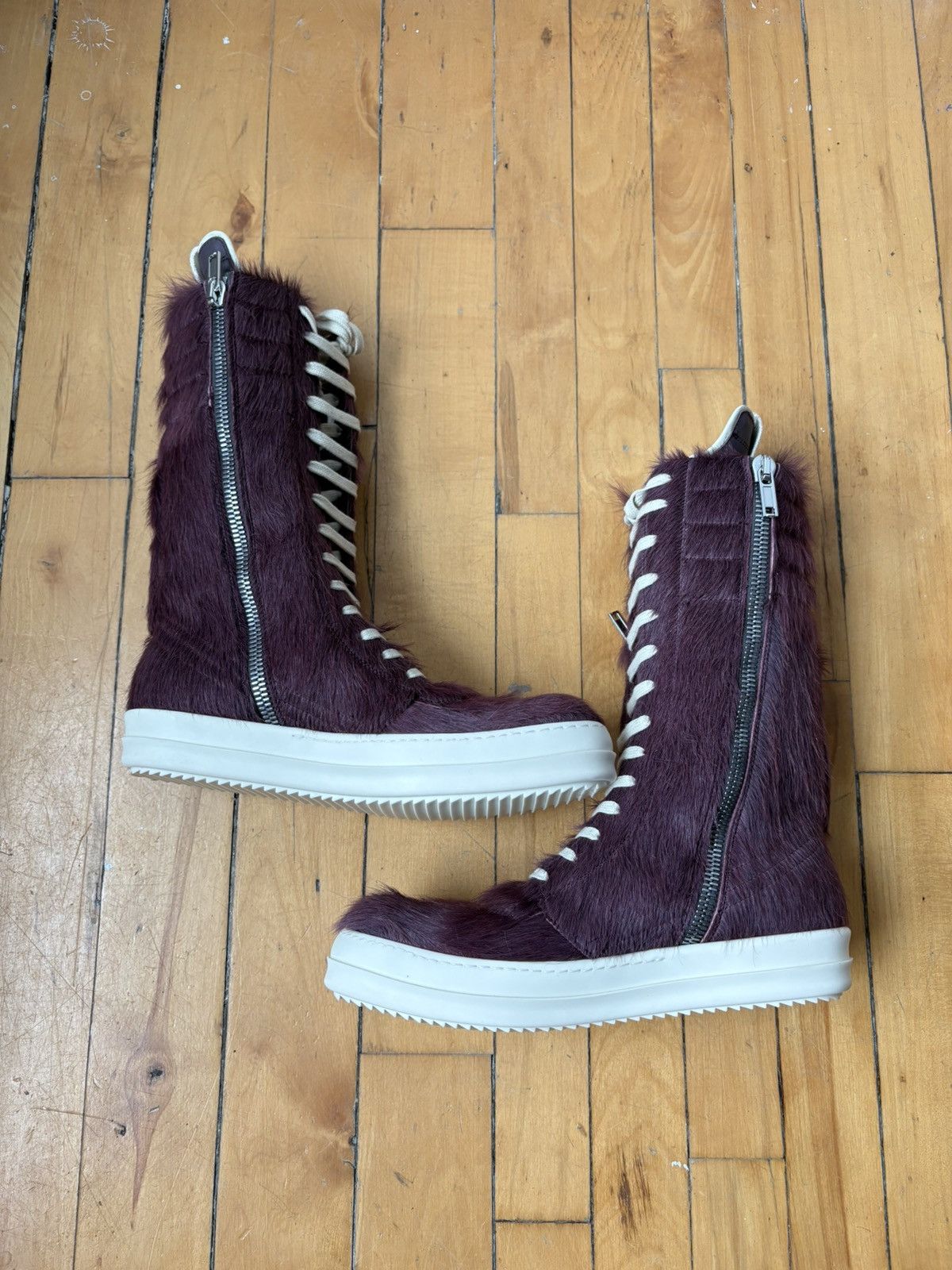 Rick Owens Rick Owens FW23 "Luxor" Amethyst Pony Hair Cargo Geobasket Size US 9.5 / EU 42-43 - 6 Thumbnail