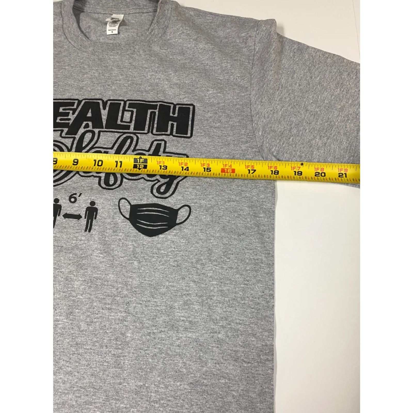 Next Level Health Safety Mens Shirt Small gray graphic T-Shirt Crew Neck Short Sleeve Logo Cotton Spandex Classic Music Stars Size US S / EU 44-46 / 1 - 5 Thumbnail