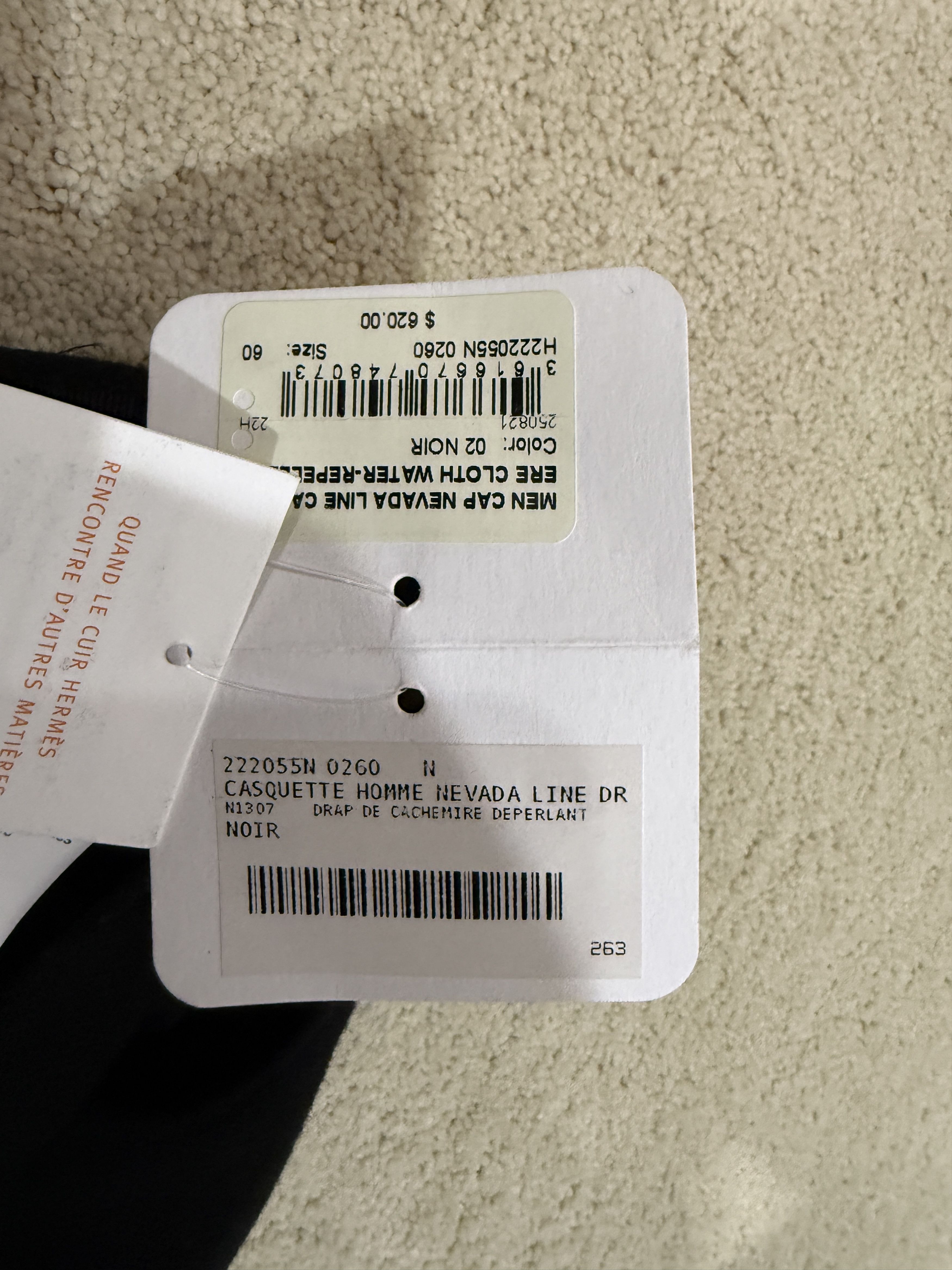Hermes HERMES AUTHENTIC CASHMERE / LEATHER TRIM BLACK NEVADA CAP Size ONE SIZE - 4 Thumbnail