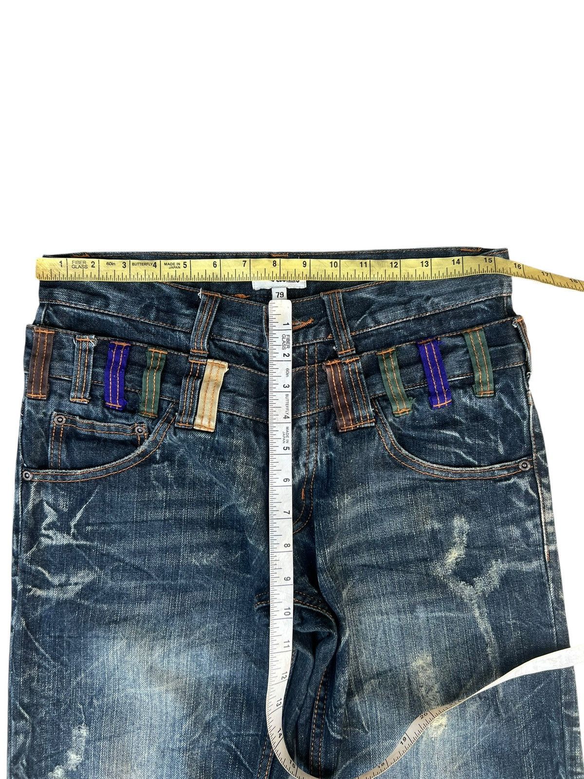 14th Addiction Double Waist Nylaus Clothing Dirty Mud Discharge Denim Jeans Size US 30 / EU 46 - 4 Thumbnail