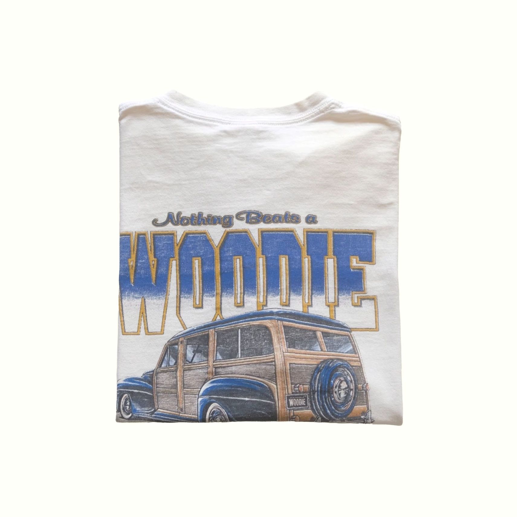 Gildan VINTAGE Gildan T-Shirt XL White 90s VTG Distressed Woodie Hot Rod Surf Nothing Beats 90s Theme Mens Short Sleeve Crew Neck Cotton Graphic Print Size US XL / EU 56 / 4 - 2 Thumbnail