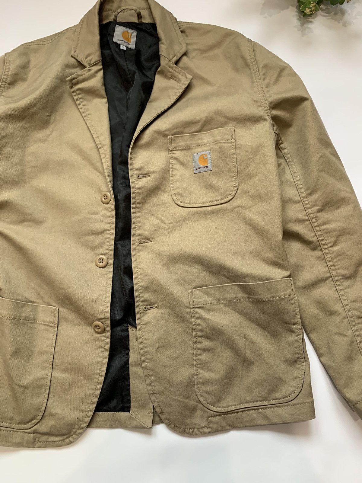 Carhartt × Vintage Vintage Carhartt Blazer Jacket Beige Detroit Size US M / EU 48-50 / 2 - 2 Thumbnail