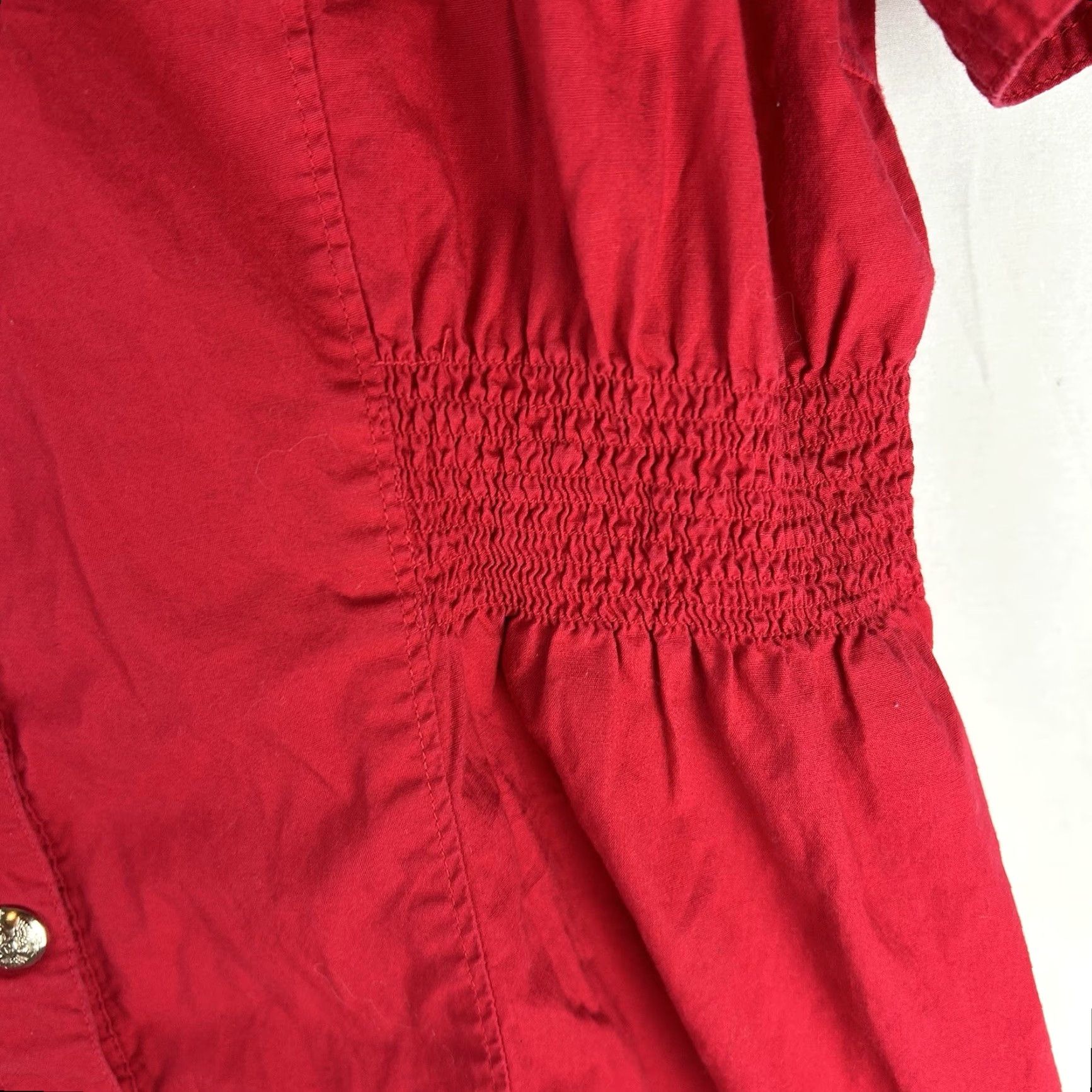 Coogi VINTAGE COOGI Womens 2X Shirt Rhinestone Logo Belted Red Snap Front 90s Hip Hop Clubwear Pockets Slim Unlined Short Sleeve Toyoesque Size XXL / US 16-18 / IT 52-54 - 7 Thumbnail