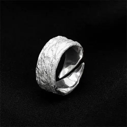 Jewelry × Sterling Silver × Vintage Vintage Fault Stone Vein Index Finger Ring 925 Silver Size ONE SIZE - 3 Thumbnail