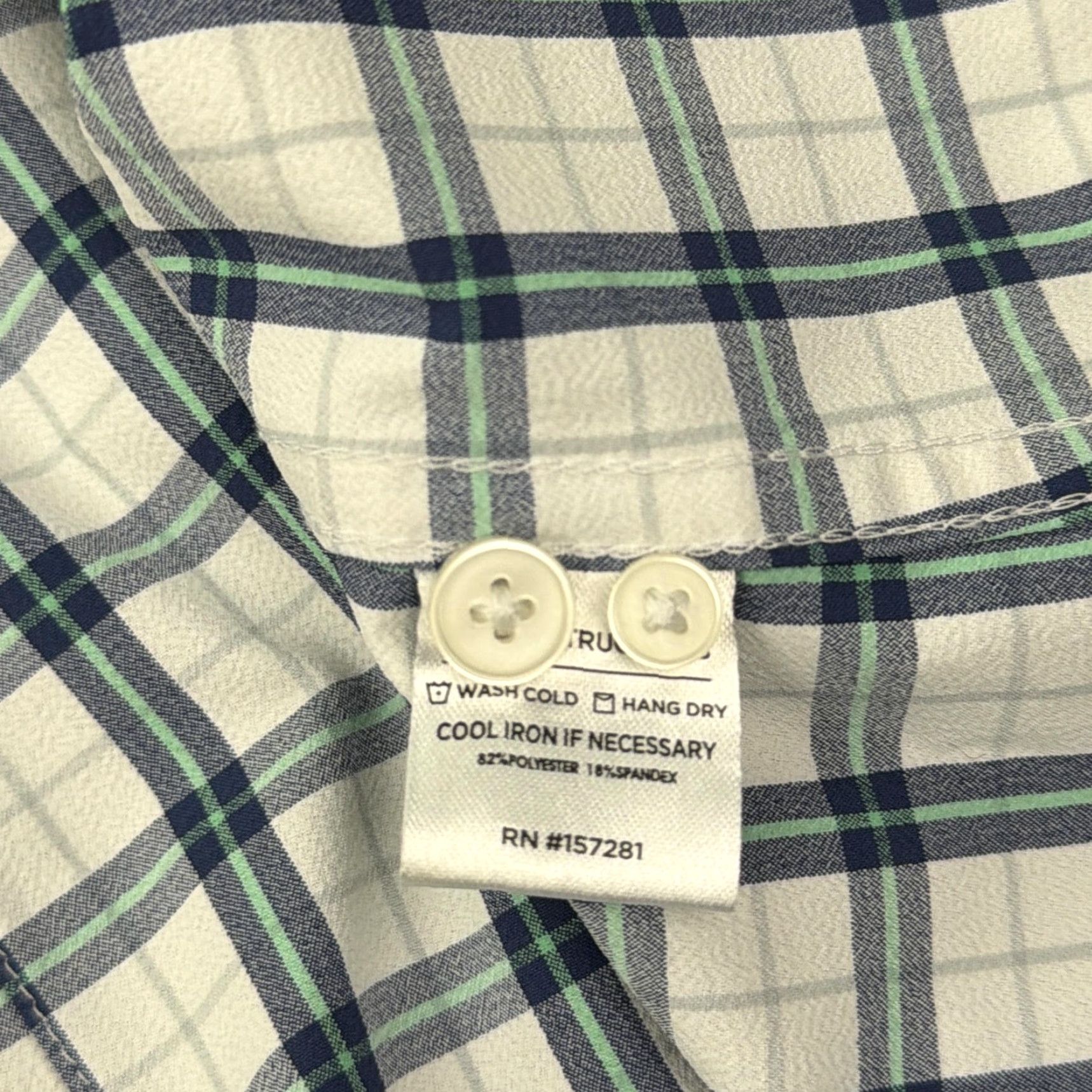Mizzen+Main Mizzen+Main Shirt Mens 2XL White Green Blue Plaid Leeward Trim Fit Button Down Size US XXL / EU 58 / 5 - 4 Thumbnail