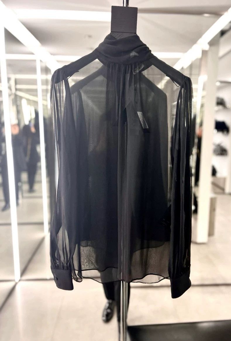 Yves Saint Laurent Saint Laruent Silk See-Through Turtleneck Shirt 2502-Nextar Size S / US 4 / IT 40 - 1 Thumbnail