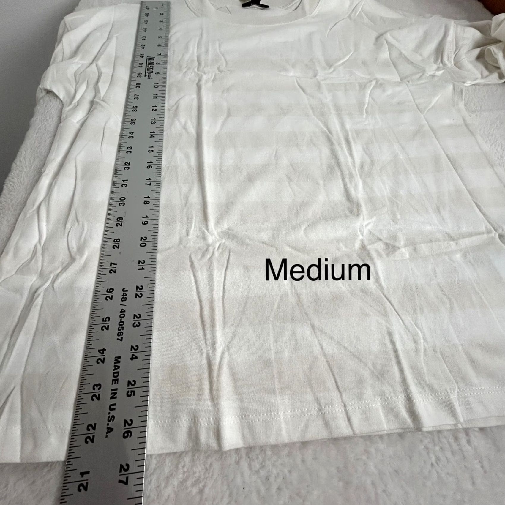 J.Crew J.Crew Womens Medium Cream Striped Essential Wide Sleeve T-Shirt NWT AY934 Size M / US 6-8 / IT 42-44 - 7 Thumbnail