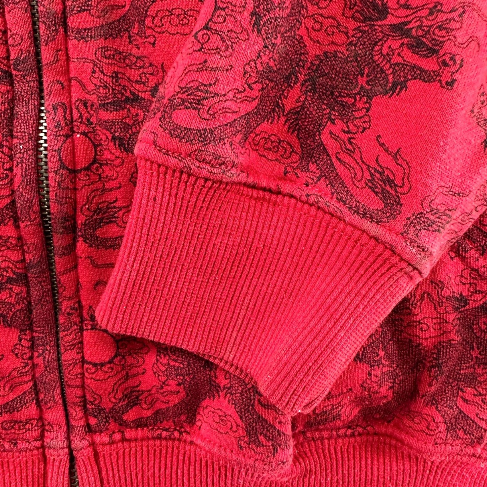 Vintage VINTAGE Silver Point Hoodie Boys M Red Full Zip Dragon AOP 90s Skater Y2K Size US M / EU 48-50 / 2 - 6 Thumbnail