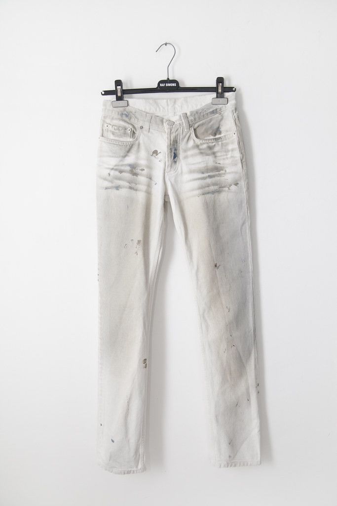 image of Helmut Lang Aw03 Painter Denim Jeans in White, Women's (Size 26)