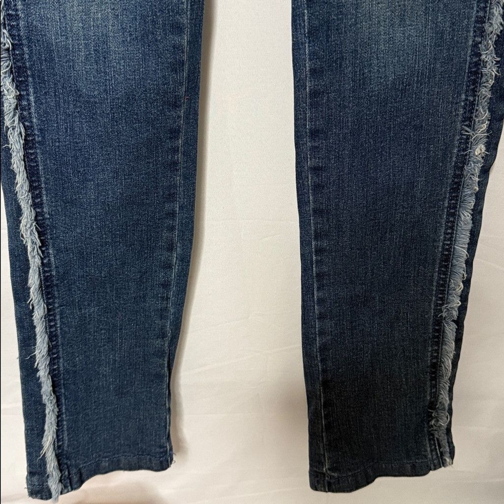 Karl Lagerfeld Karl Lagerfeld Paris cropped fringe skinny blue jeans sz 4 Size 27" / US 4 / IT 40 - 4 Thumbnail