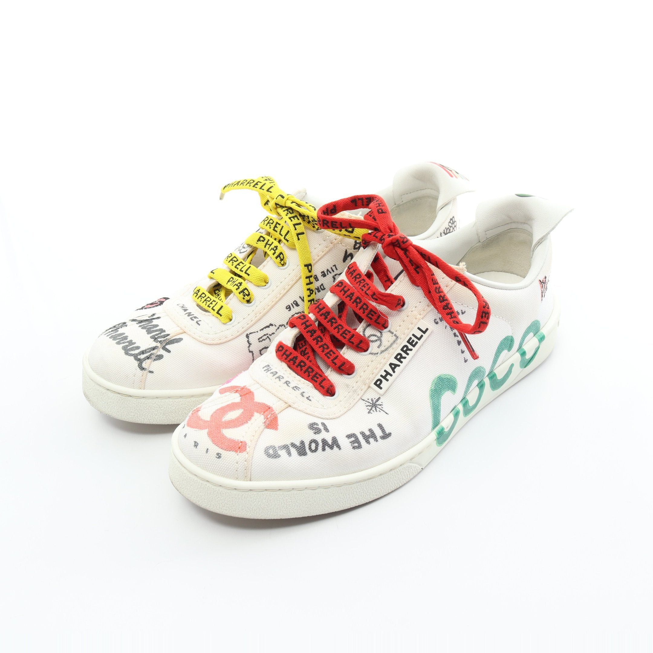 image of Chanel Pharrell Williams Sneakers Canvas Off White Multicolor, Women's