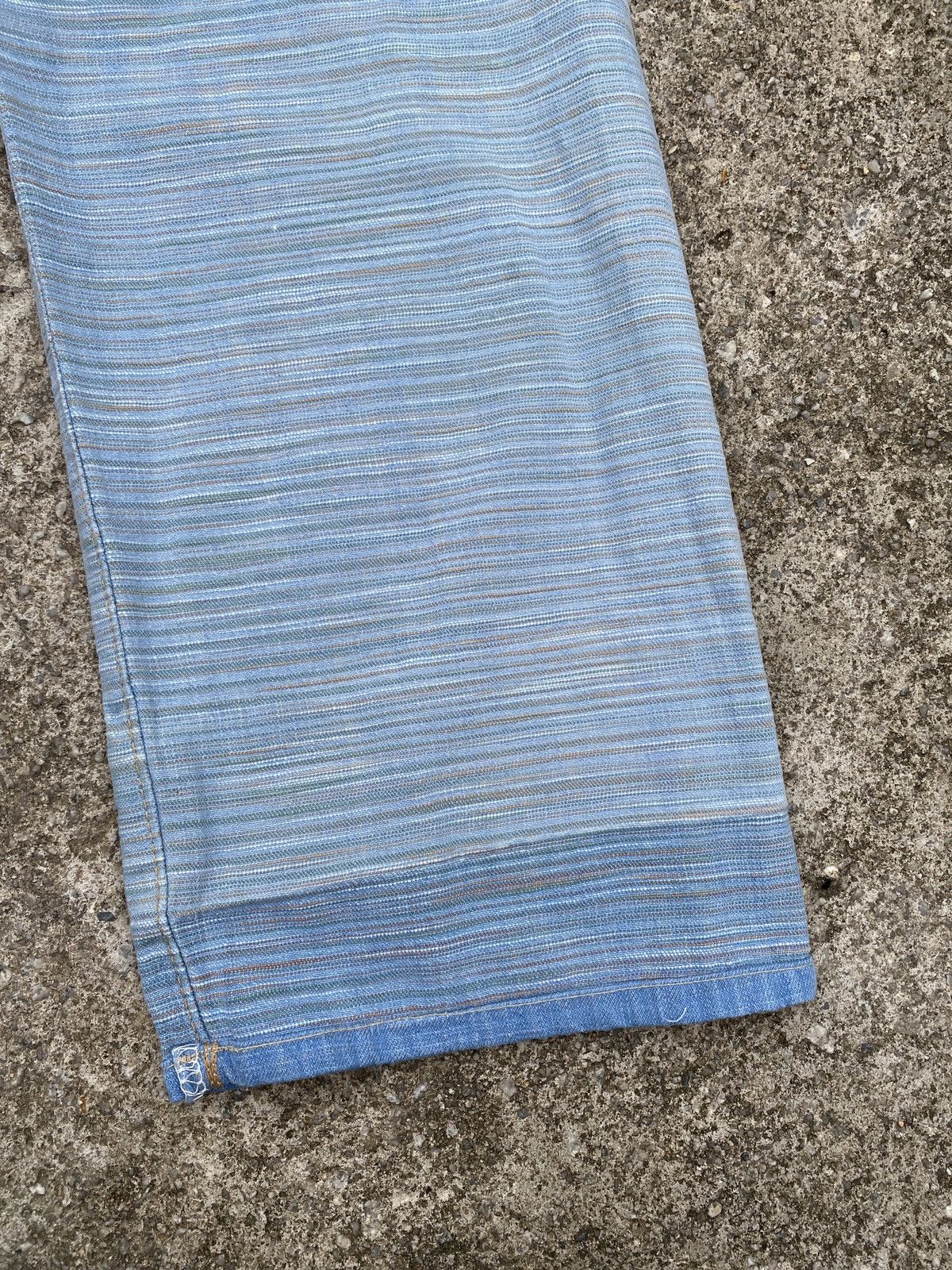 Edwin × Japanese Brand × Tornado Mart 1990s - Edwin Green Selvadge Woven Pinstripes Denim Size US 31 - 15 Thumbnail