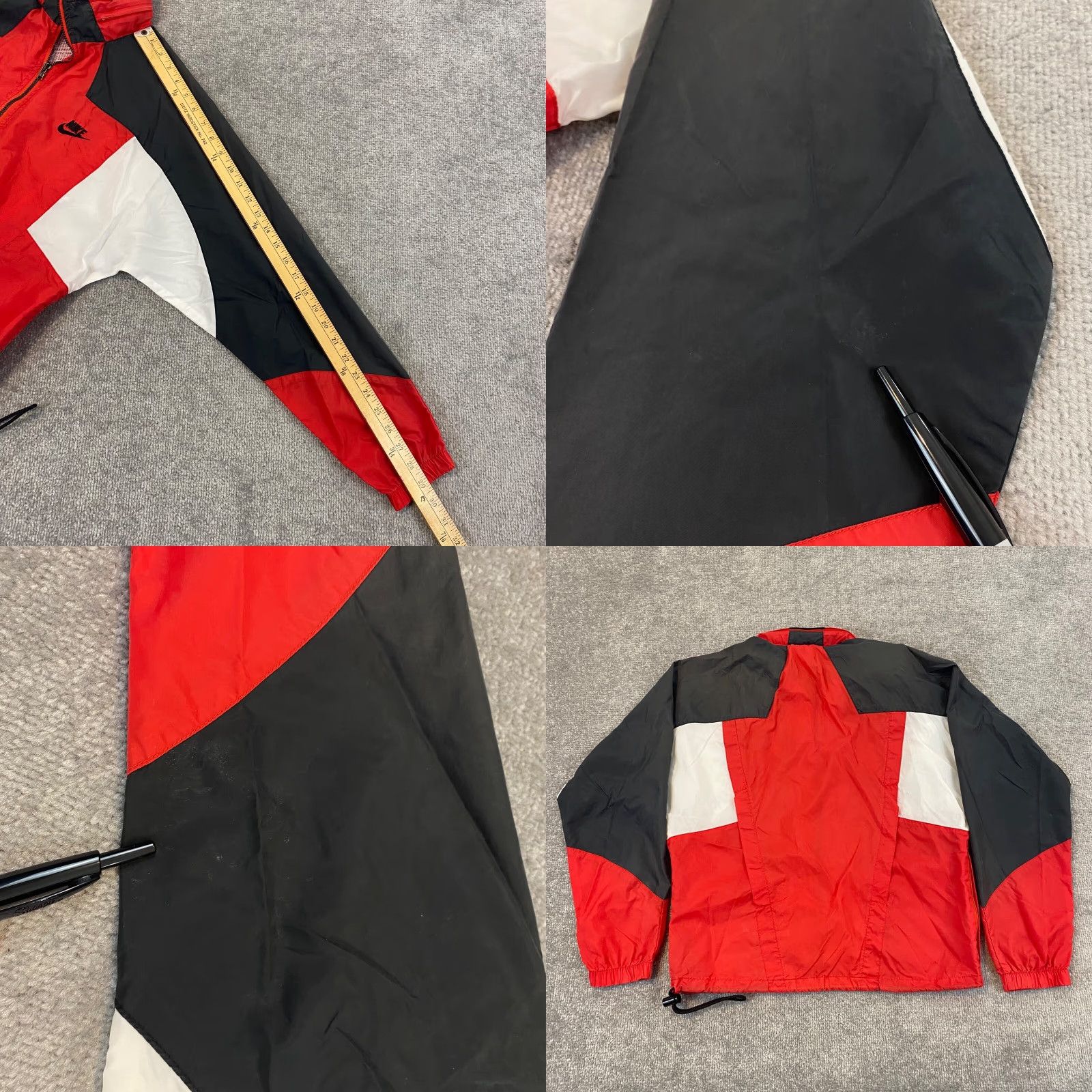 Nike VINTAGE Nike Jacket Womens Medium Black Red White Windbreaker Full Zip Size M / US 6-8 / IT 42-44 - 8 Thumbnail