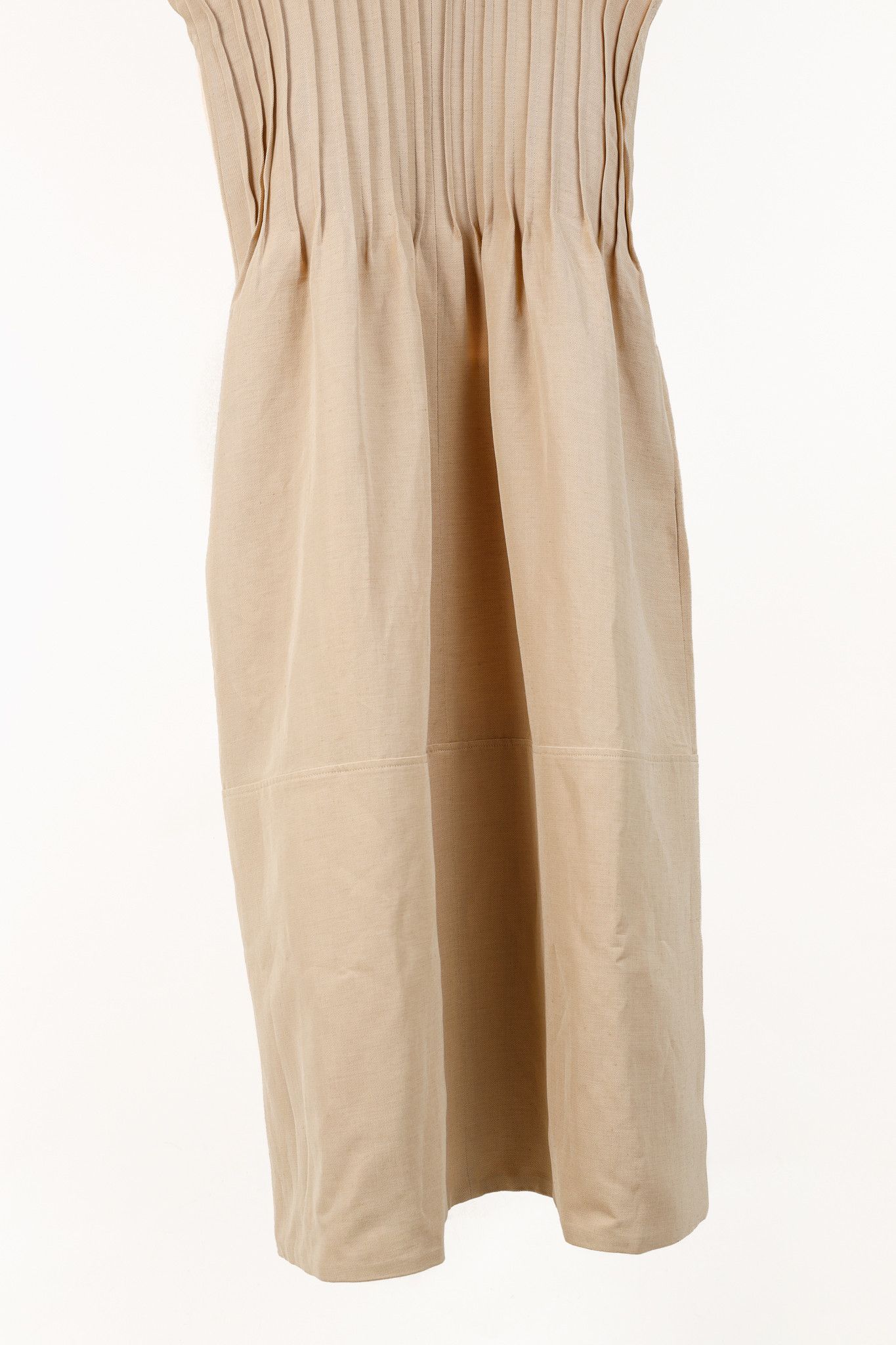Fabiana Filippi Fabiana Filippi Cinched Pintucked Linen Twill Midi Dress Size S / US 4 / IT 40 - 7 Thumbnail