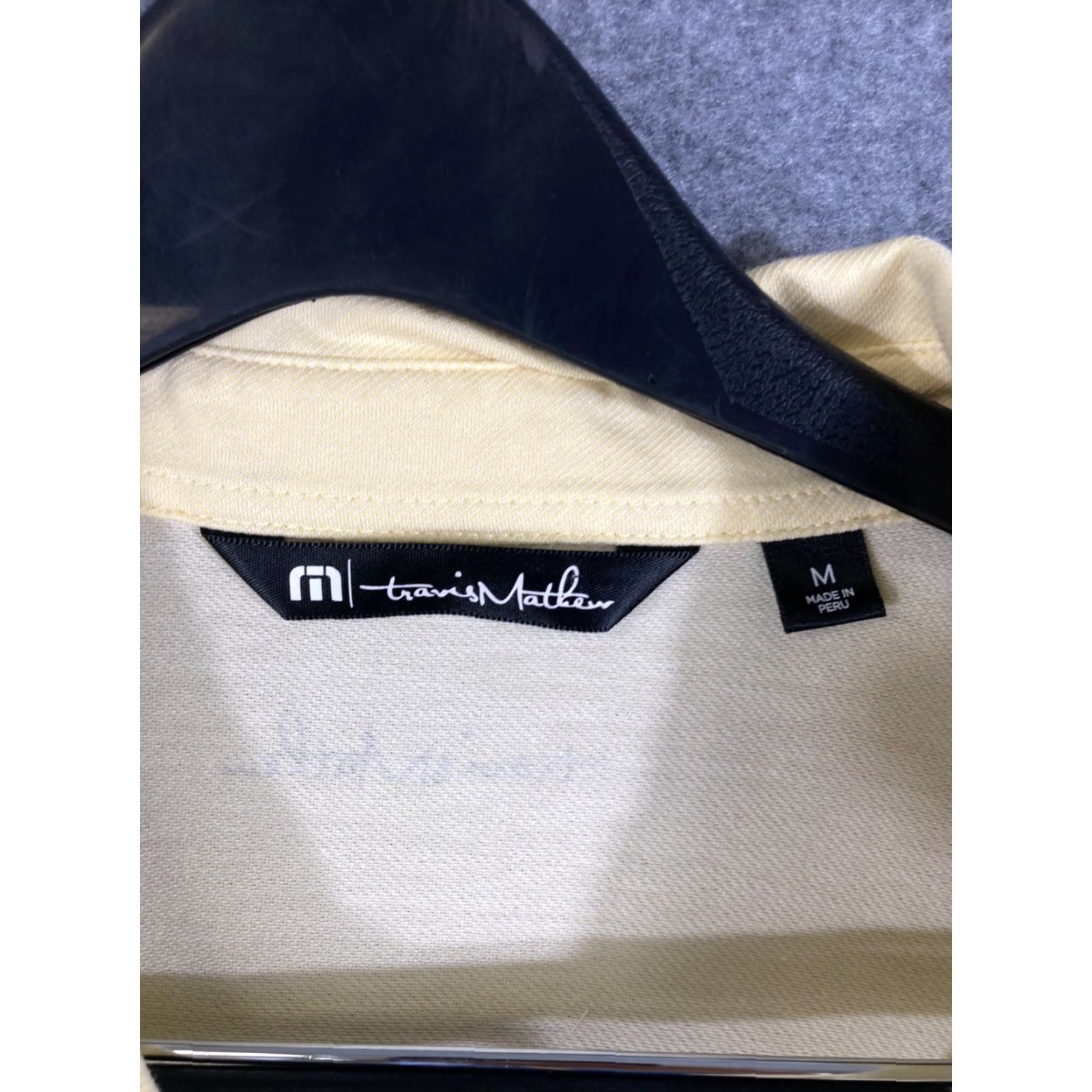 TravisMathew Travis Mathew Polo Shirt Mens M Yellow Striped Stretch Comfort Golf Performance Short Sleeve Logo Shirt Size US M / EU 48-50 / 2 - 6 Thumbnail