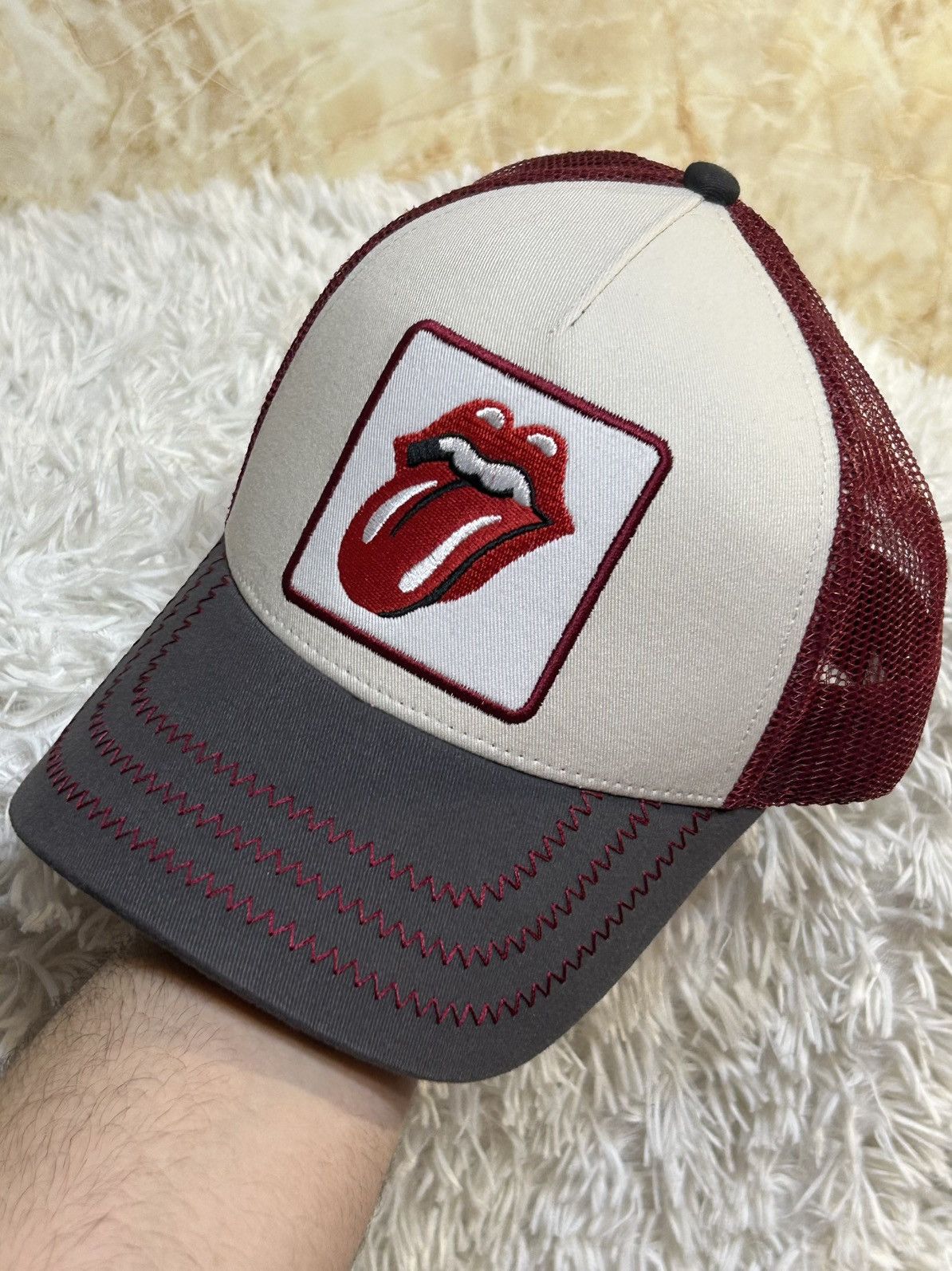 The Rolling Stones Rolling Stones Logo Amplified Sample Trucker Hat Rock Merch Size ONE SIZE - 3 Thumbnail
