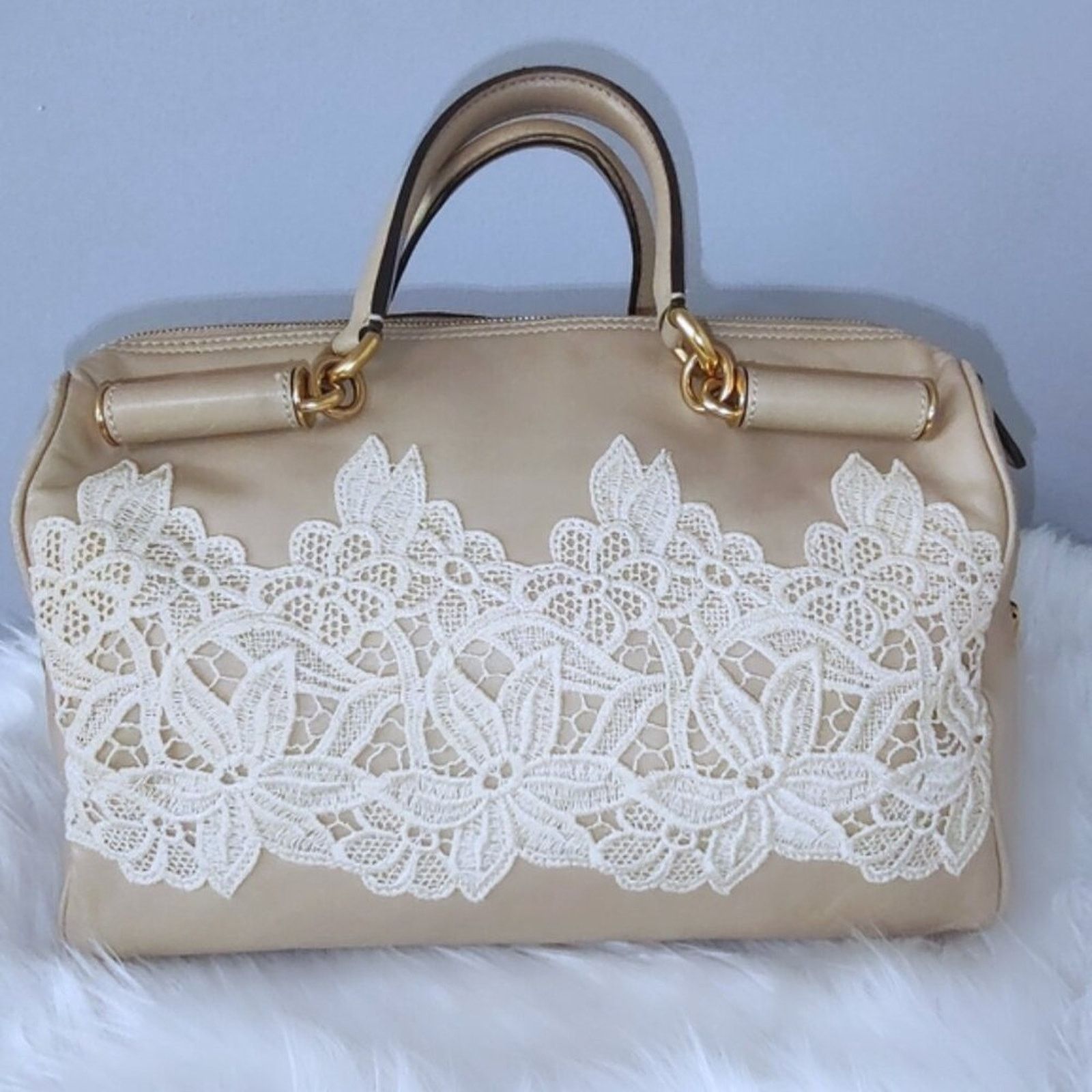 Dolce & Gabbana Dolce & Gabbana leather/lace shoulder bag EUC Size ONE SIZE - 3 Thumbnail