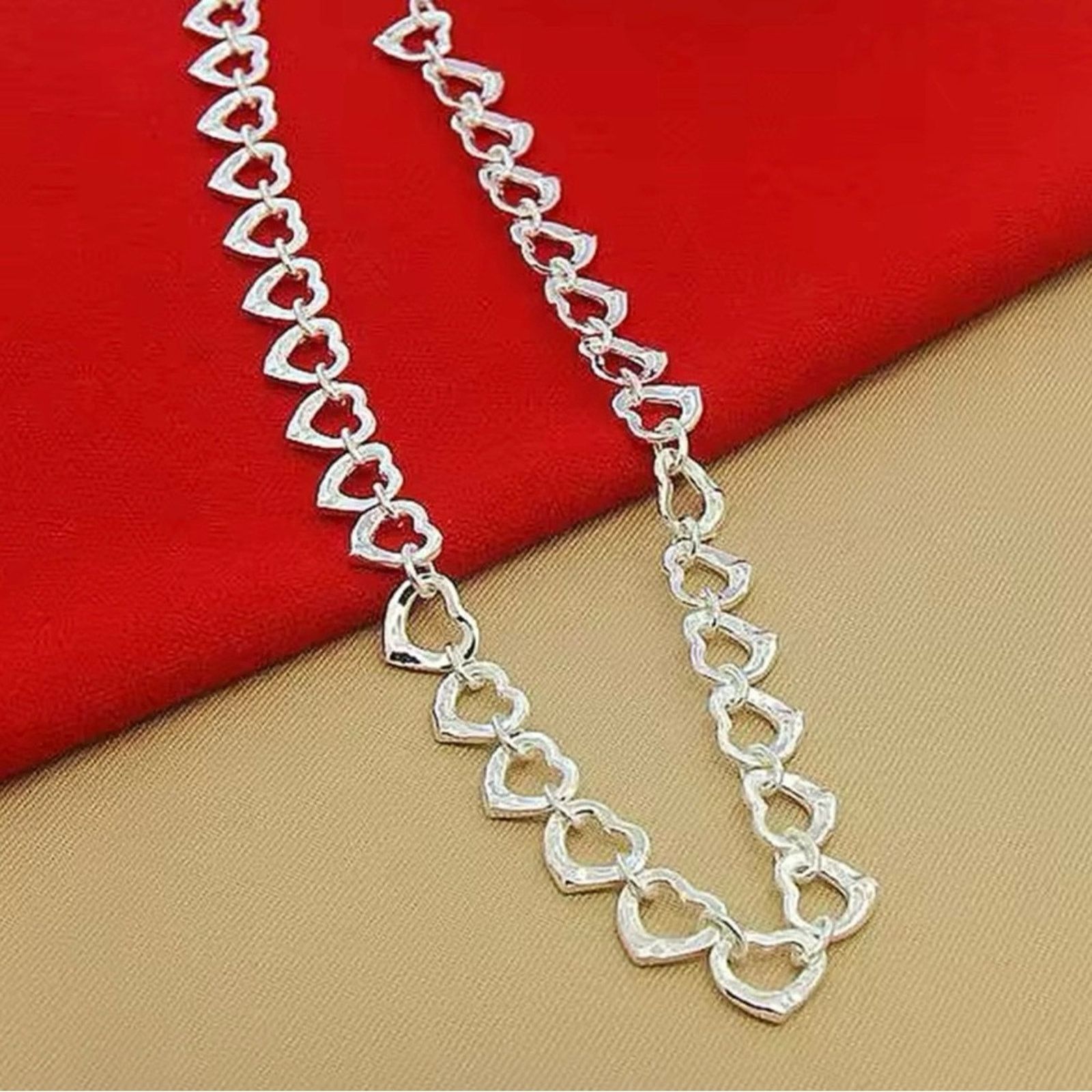 Other Sterling Silver Plated Heart Charm Silver Necklace Size ONE SIZE - 2 Thumbnail