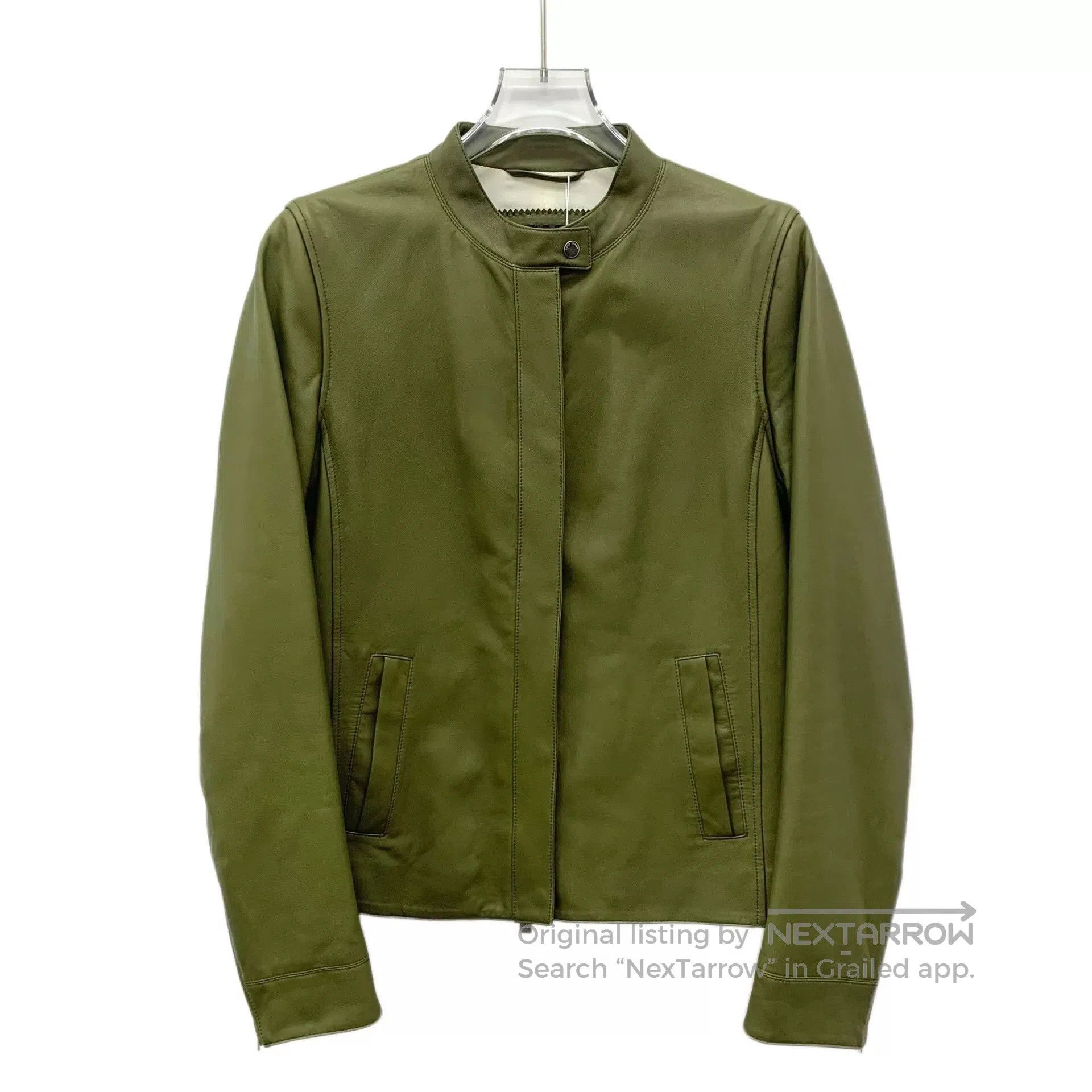 Loro Piana Loro Piana Green Lambskin Leather Jacket. Size S / US 4 / IT 40 - 1 Thumbnail