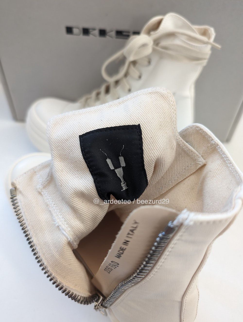 Rick Owens Drkshdw *NEW* SS20 PENTAGRAM DOUBLE BUMPER RAMONES CHALK WHITE 35.5 Size US 5.5 / IT 35.5 - 8 Thumbnail
