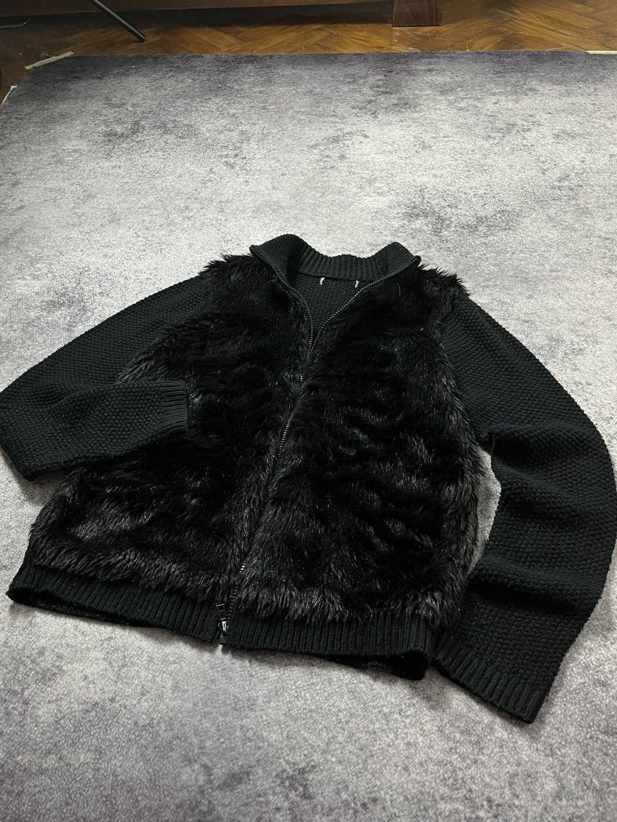 Hysteric Glamour 🔥FAUX FUR HYSTERIC GLAMOUR VIBE CROPPED ZIP SWEATER JACKET Size US M / EU 48-50 / 2 - 7 Thumbnail
