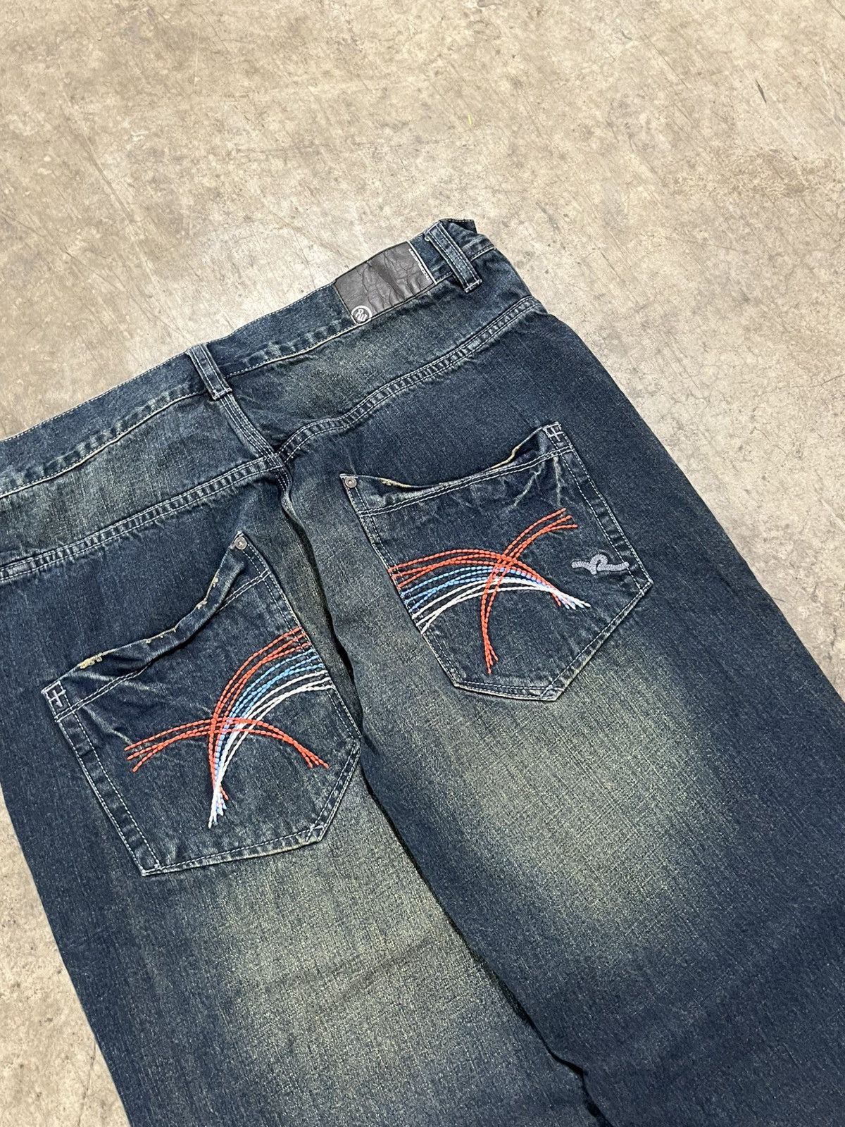 Rocawear × Vintage Y2k Roca wear baggy fit faded embroidered denim wide leg Size US 38 / EU 54 - 4 Thumbnail
