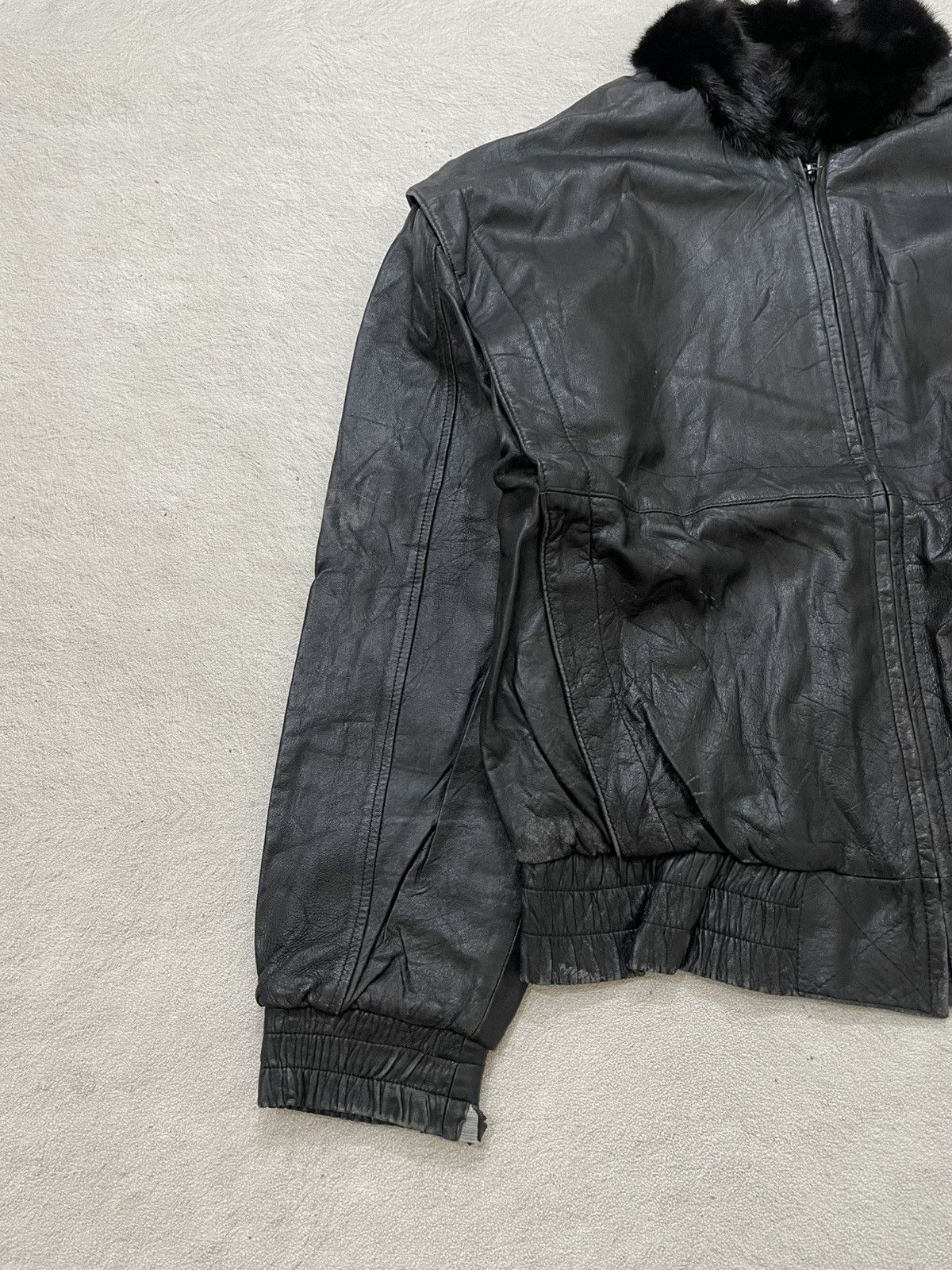 14th Addiction 2000s Black Leather Jacket Fur Vkei If6was9 LGB Heavy Winter Size US L / EU 52-54 / 3 - 2 Thumbnail
