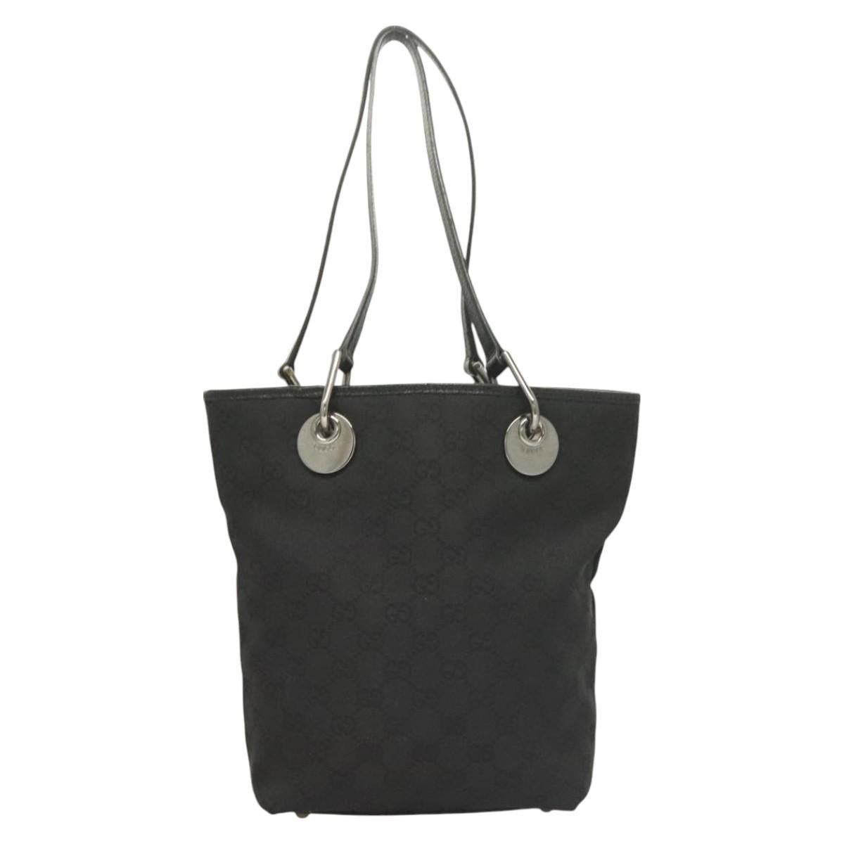 Gucci GUCCI GG Canvas Tote Bag Black Size ONE SIZE - 3 Thumbnail