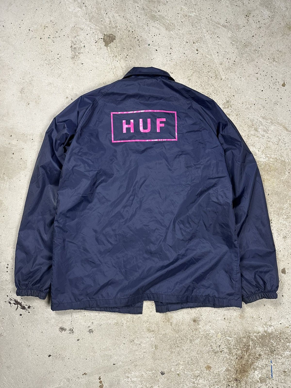 Huf HUF Navy Coach Light Nylon Jacket Big Logo Pink Size US L / EU 52-54 / 3 - 1 Thumbnail