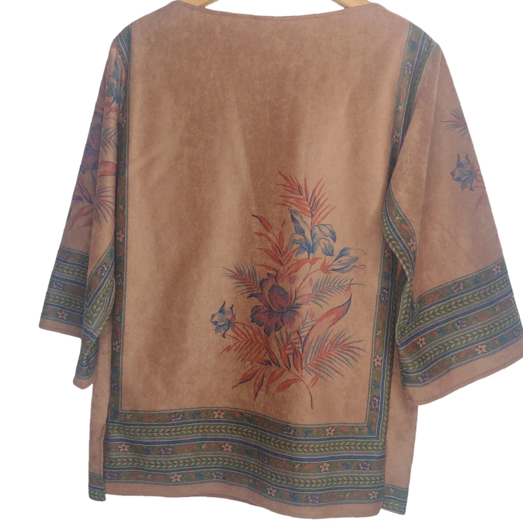Vintage VINTAGE Harlow Shirt Women M Brown Floral Tapestry Retro Lagenlook 3/4 Sleeve Pullover Round Neck Tunic Blouse Size M / US 6-8 / IT 42-44 - 2 Thumbnail