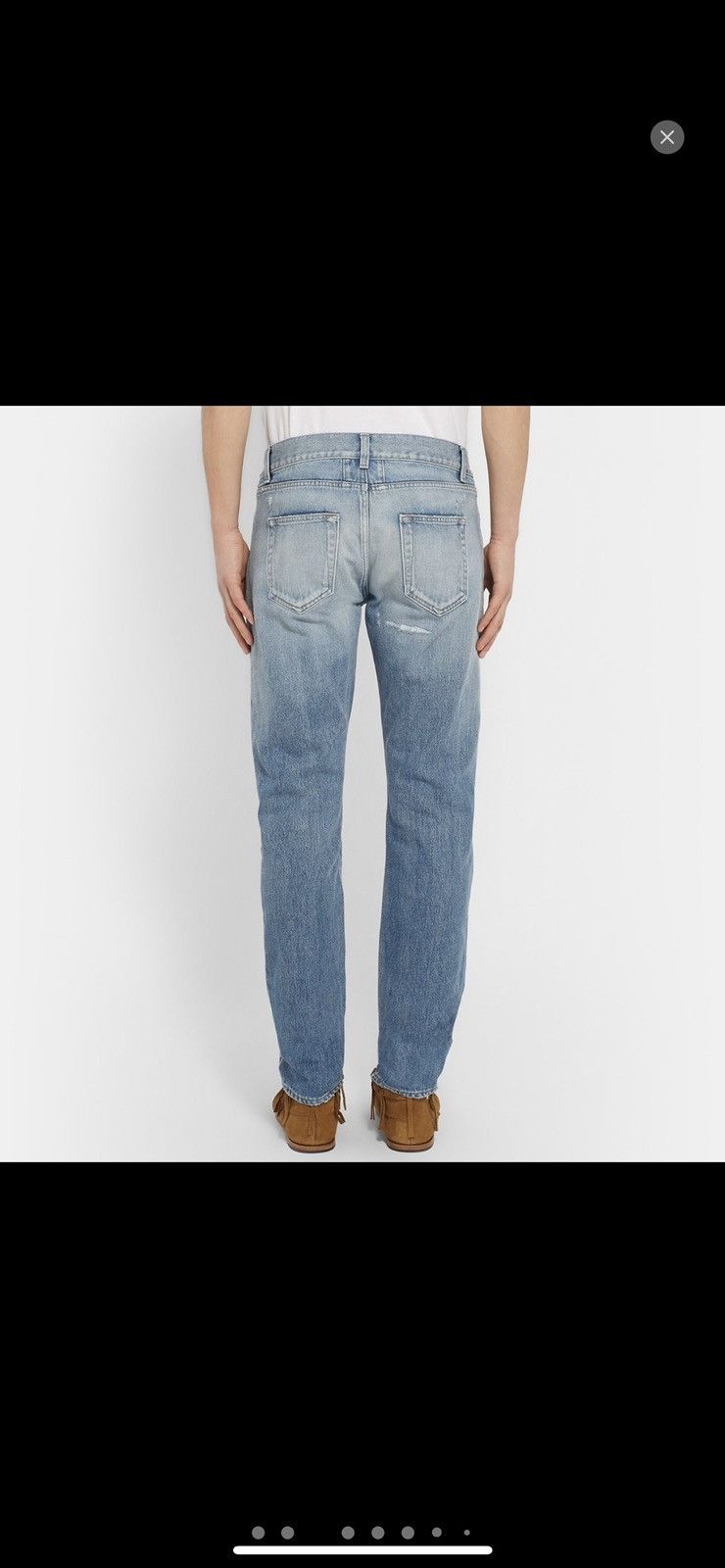 Saint Laurent Paris Hedi Slimane SLP D02 Fit Blue Faded Wash Denim Jeans Size US 31 - 7 Thumbnail