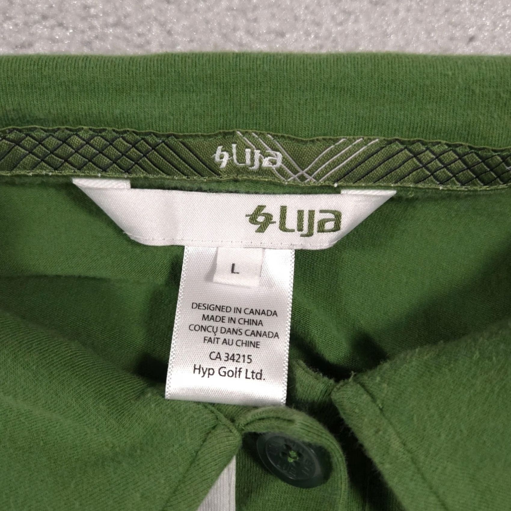 Vintage Lija Polo Shirt Womens Large Green Button Up Collar Golf Athletic Performance Shirt Size L / US 10 / IT 46 - 6 Thumbnail