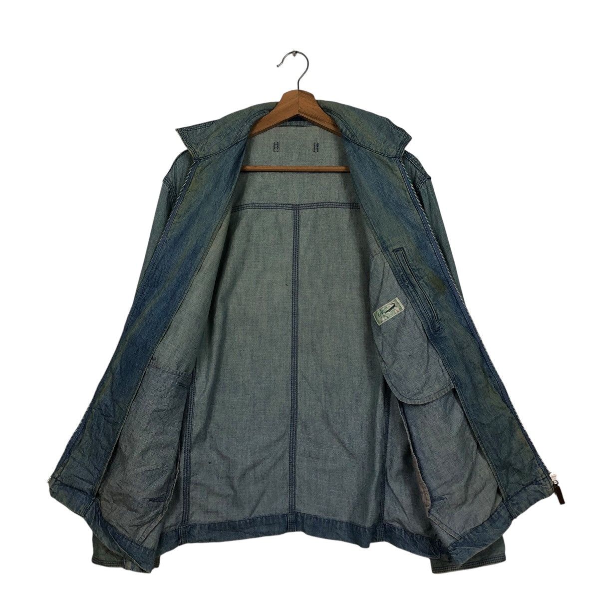 Japanese Brand 📌Vintage Worker Indigo Denim Jacket Crocodile Zipper Size US L / EU 52-54 / 3 - 14 Thumbnail