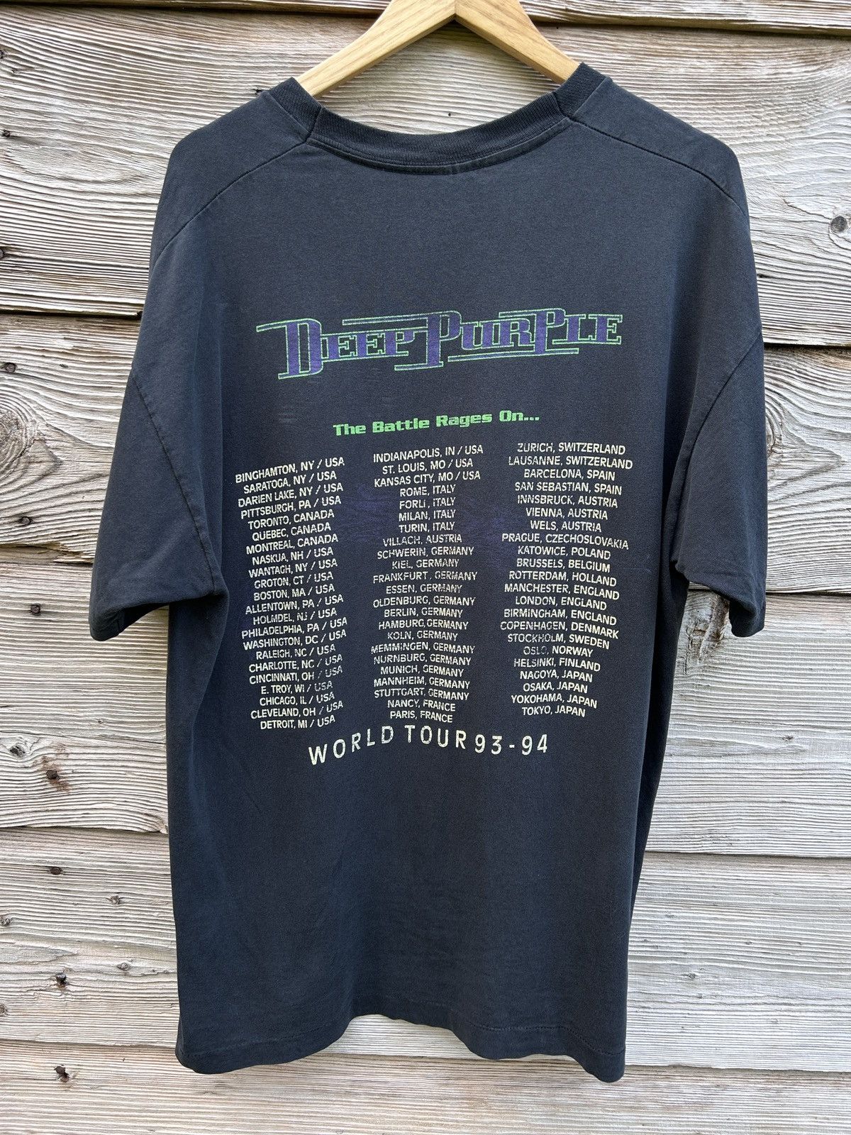 Band Tees 90s Vintage Deep Purple 1993/94 Battle Rages On Tour T-Shirt Size US XL / EU 56 / 4 - 7 Thumbnail