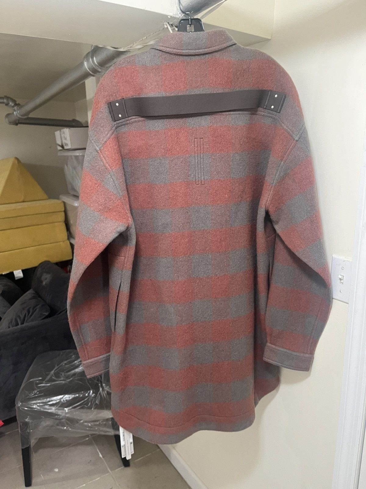 Rick Owens Rick Owens Oversized Outershirt Rosewood Plaid Sz 50 Size US M / EU 48-50 / 2 - 5 Thumbnail