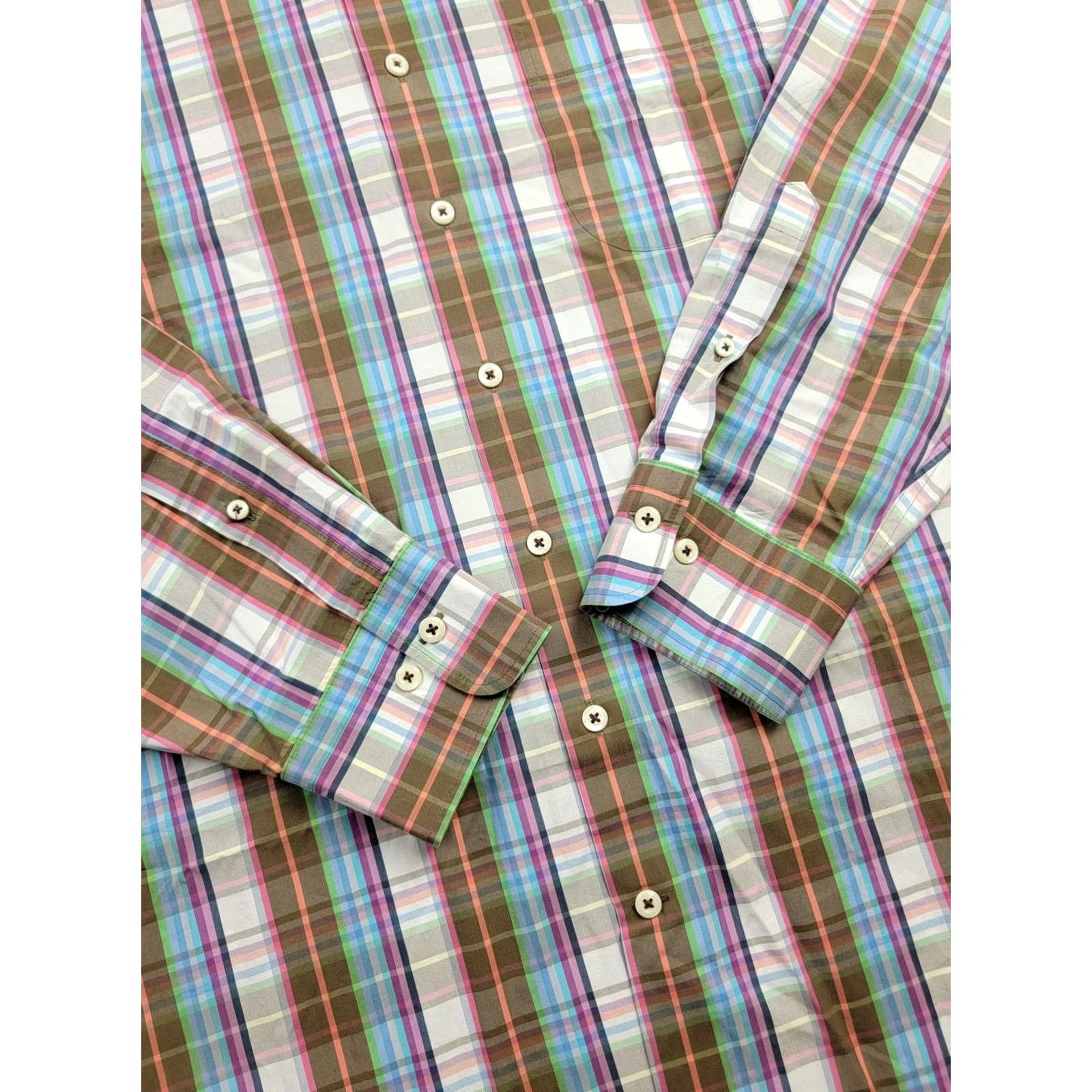 Peter Millar Peter Millar Shirt Mens XL Plaid Multicolor Weekender Wash Long Sleeve Button-Down Collar Button-Up Shirt Size US XL / EU 56 / 4 - 5 Thumbnail