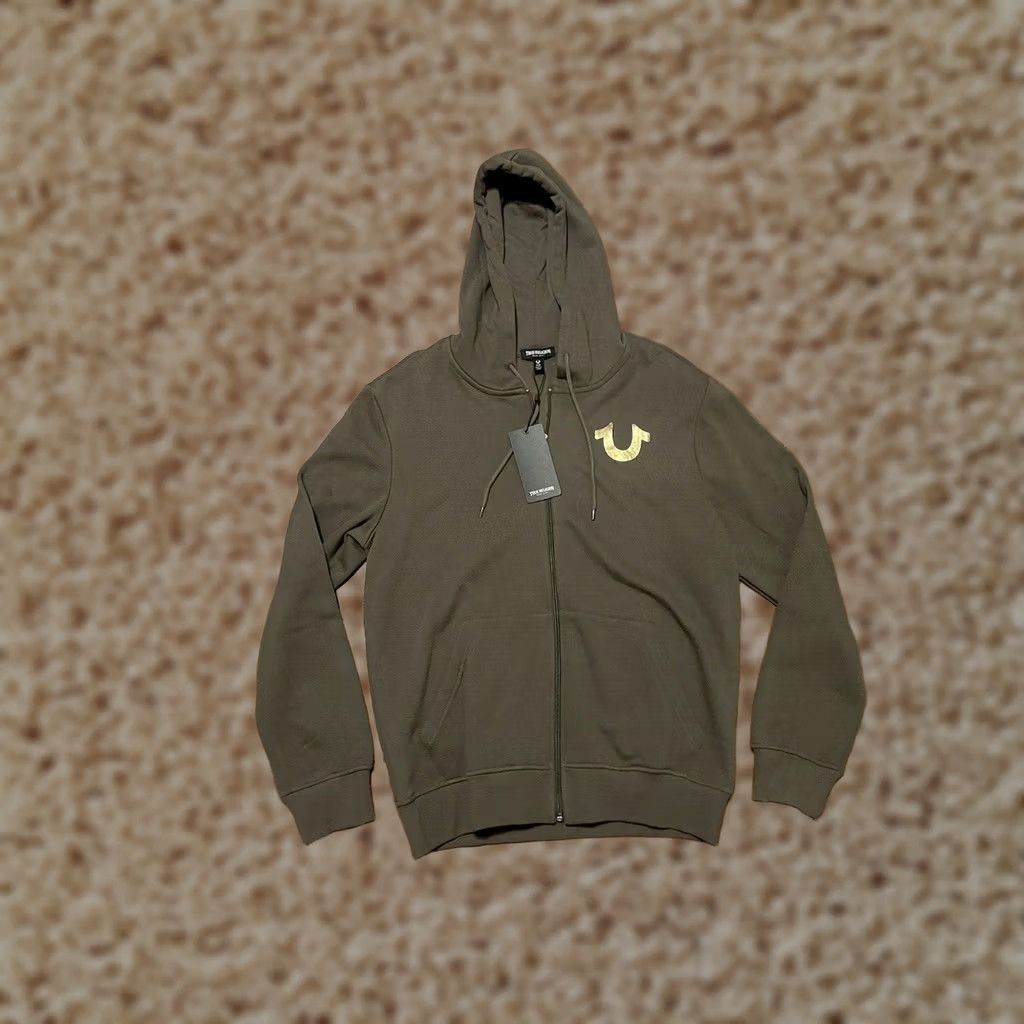 True Religion True Religion City Buddha Zip Hoodie Kalamata Sweatshirt - Mens Medium - Green Size US M / EU 48-50 / 2 - 1 Thumbnail