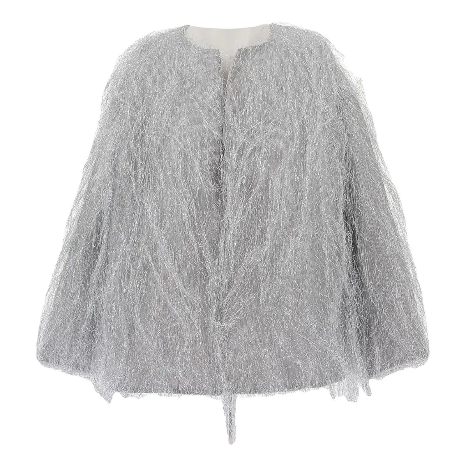Sleeper NWT Sleeper Disco Metallic Fringe Jacket Silver (L-XL) Size L / US 10 / IT 46 - 5 Thumbnail