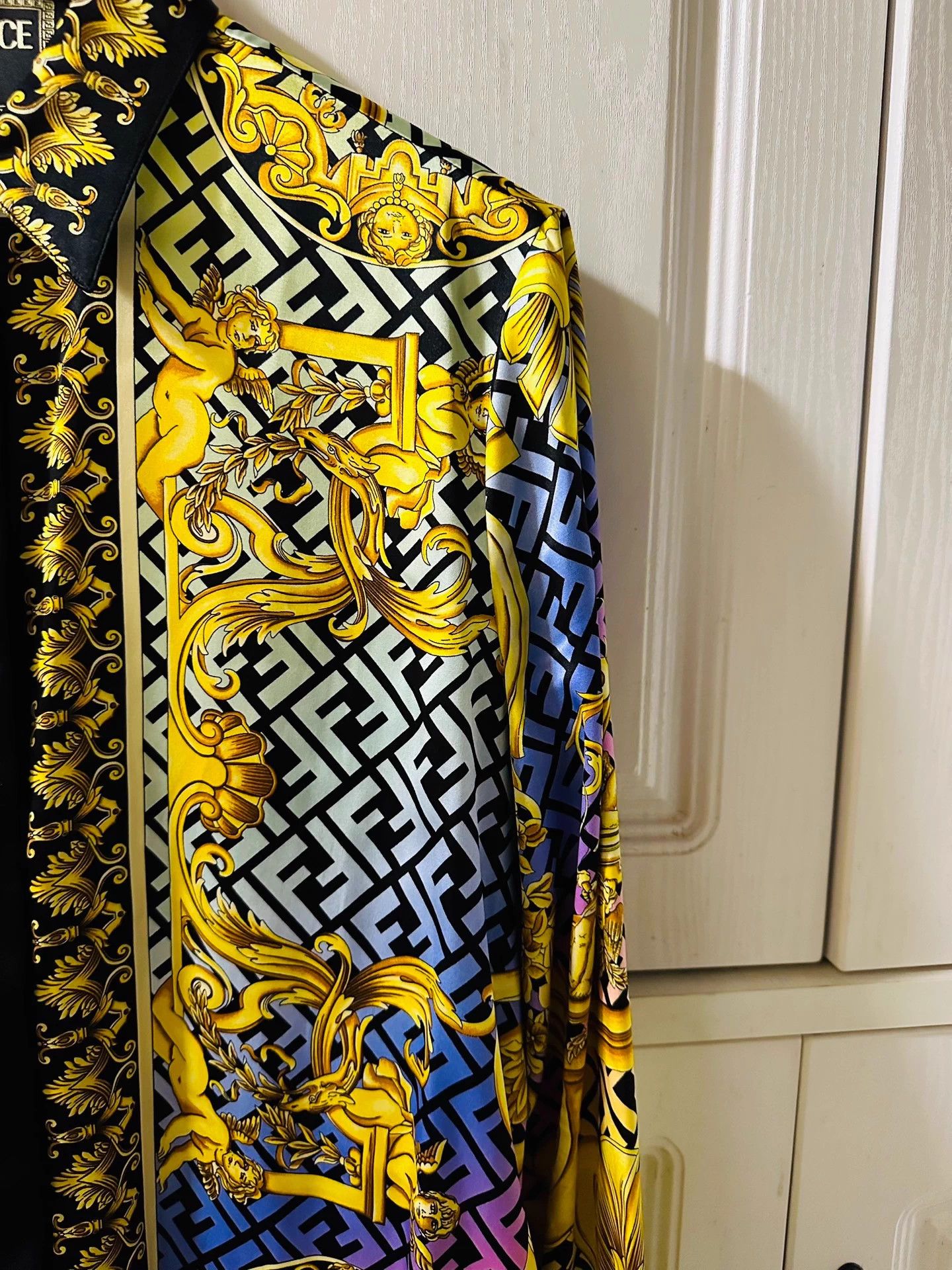 Versace Versace x Fendi Silk Shirt Black Gold Baroque 46(M) 99New Size US S / EU 44-46 / 1 - 5 Thumbnail