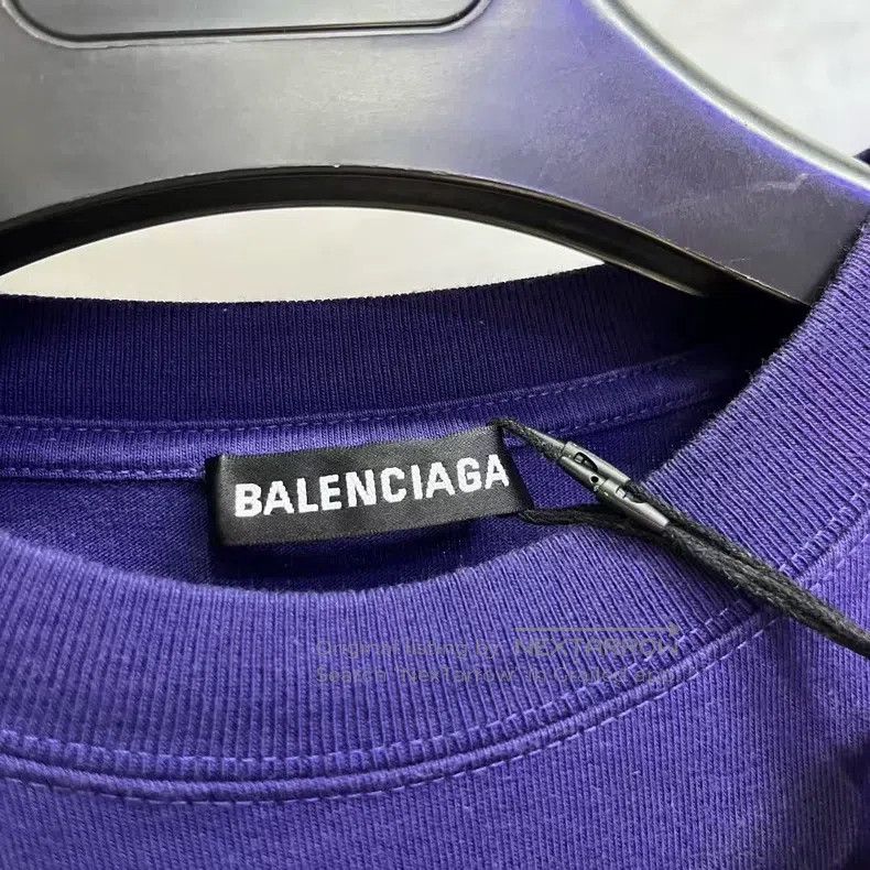 Balenciaga Balenciaga Dark blue letter Logo printed round neck short Size US L / EU 52-54 / 3 - 2 Thumbnail