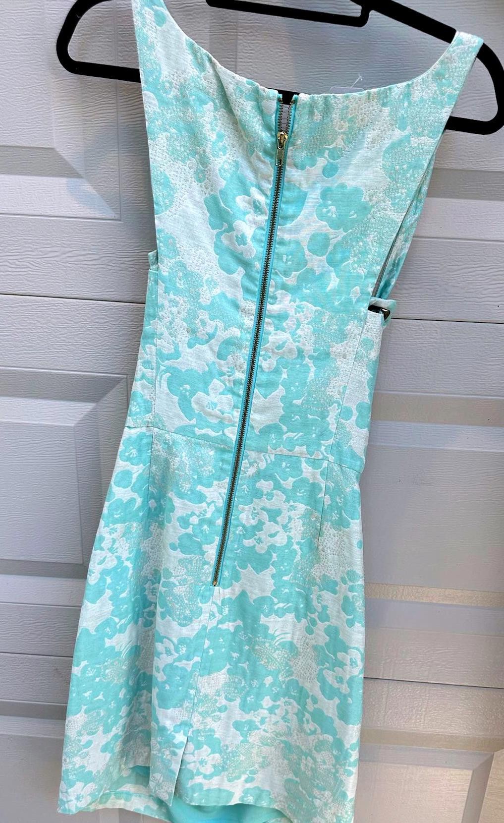 Mickey Mouse Elegant Mint Green Floral Dress by Muse Size XXL / US 16-18 / IT 52-54 - 2 Thumbnail